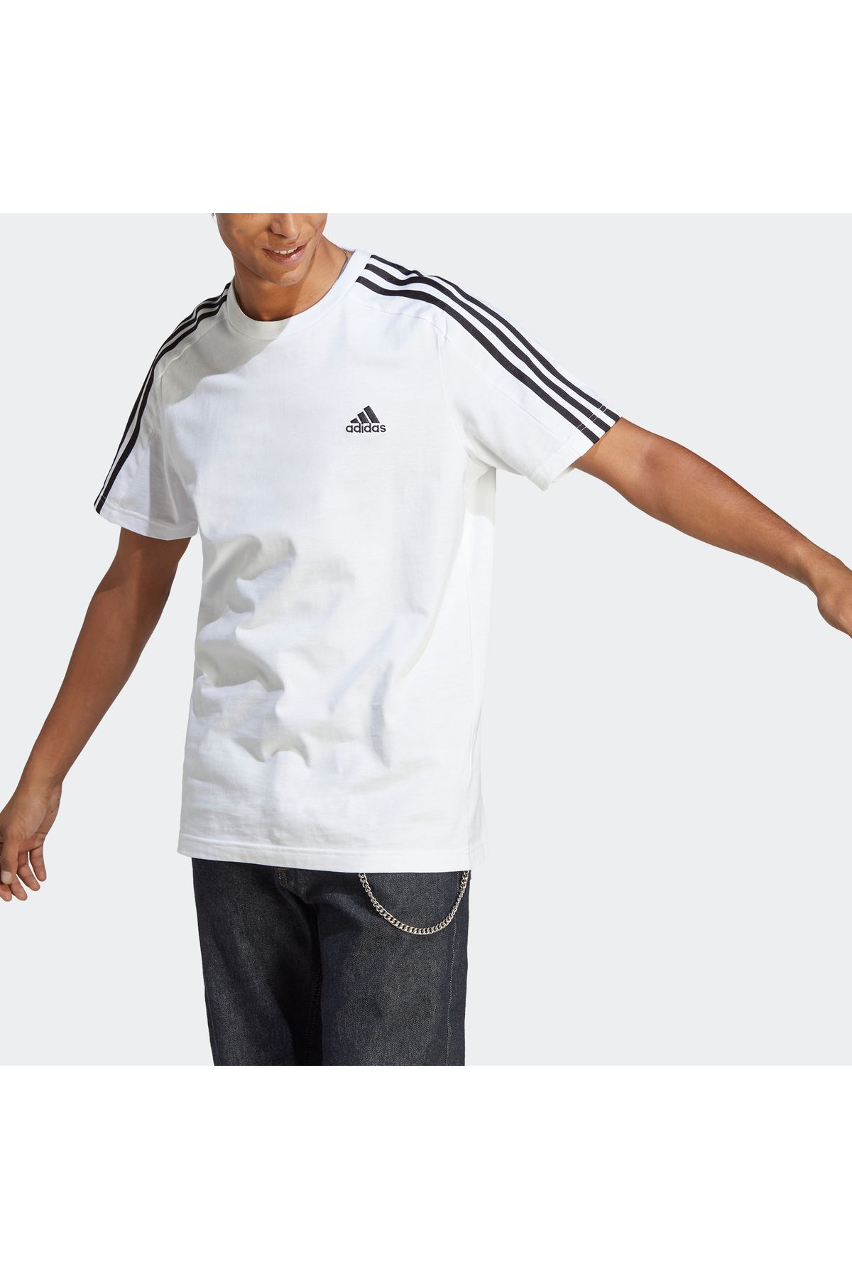 adidas Essentials Single Jersey 3 Stripes T Shirt