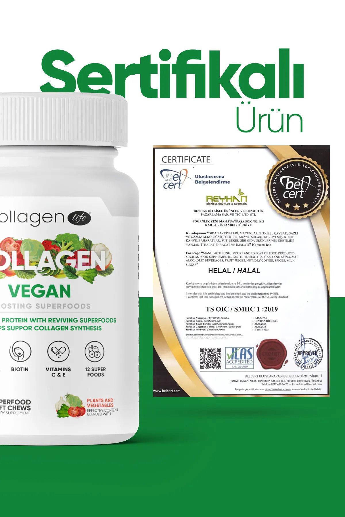 COLLAGEN LIFE-Vegan Collagen Support with 3-Piece Biotin, Hyaluronic Acid, Amino Acid and Plant-Based Protein Powder 270 6