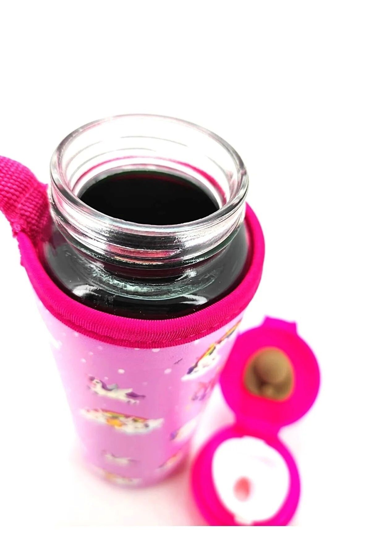 Tohana-Glass Flask with Leather Cover - 500 ml Lilac 4