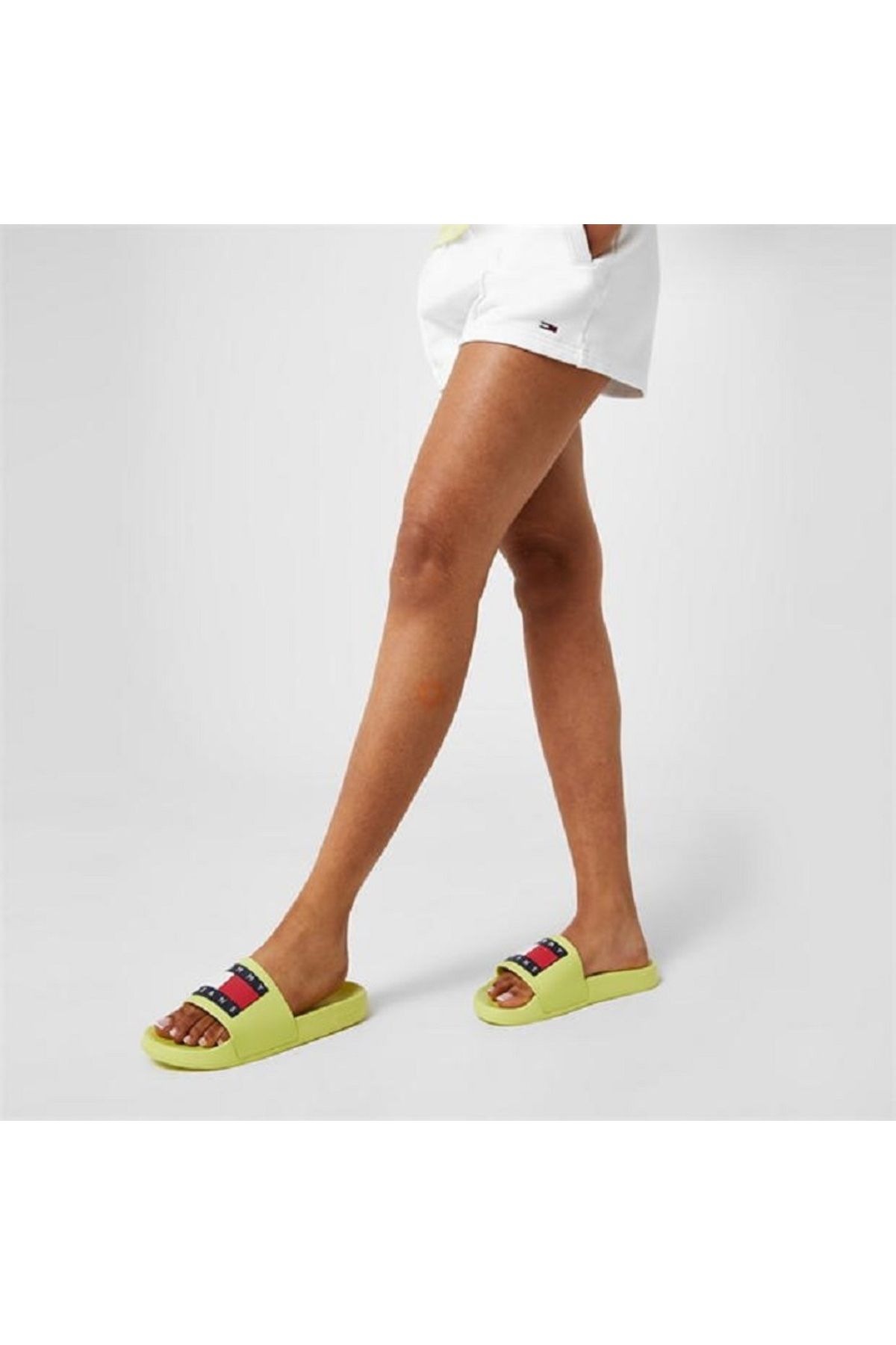 Tommy hilfiger slides best sale yellow