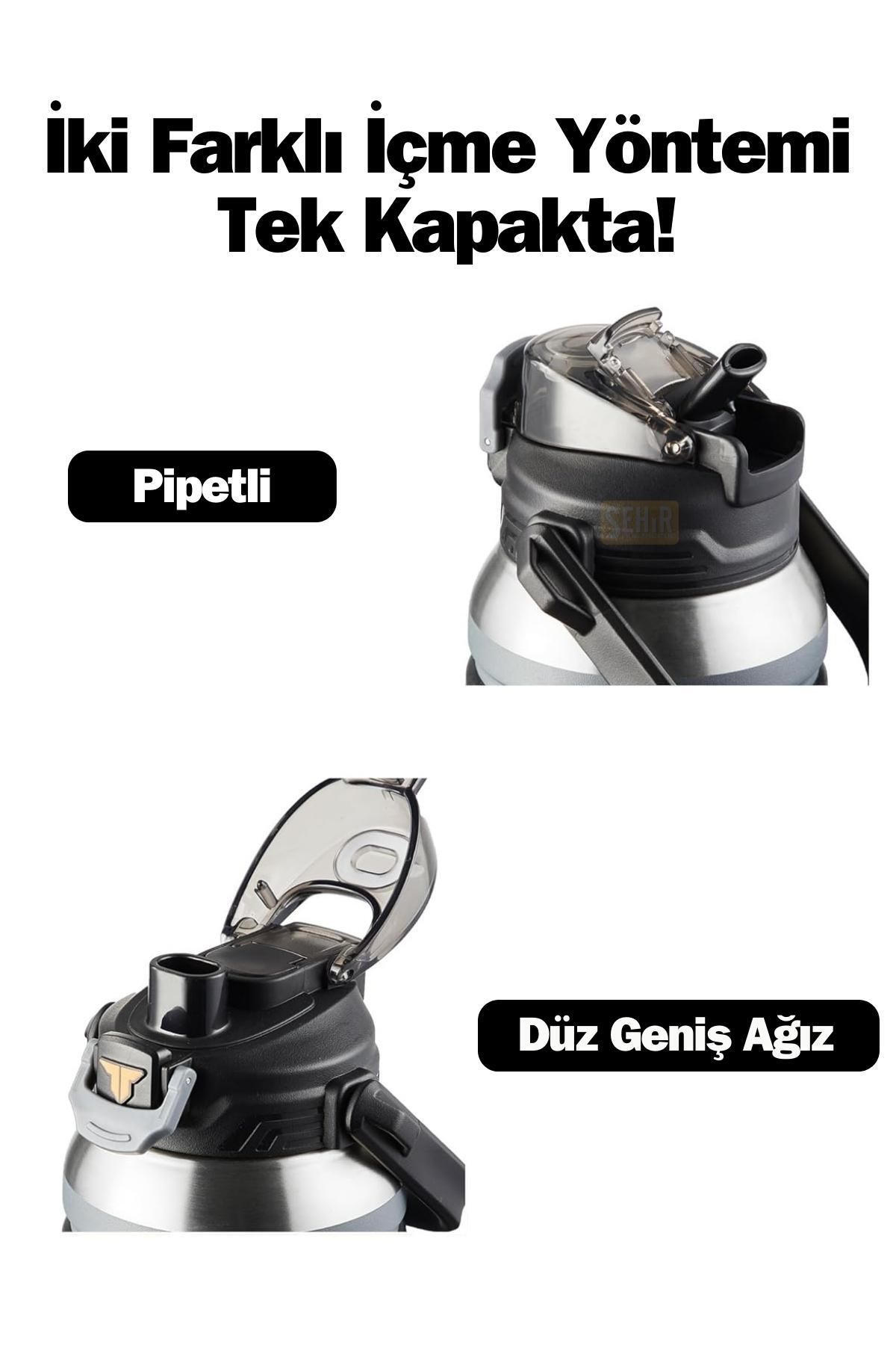 فلاسک مشکی TKK مجموعه جدید اندازه بزرگ 1000ml pipetli Vagonlife