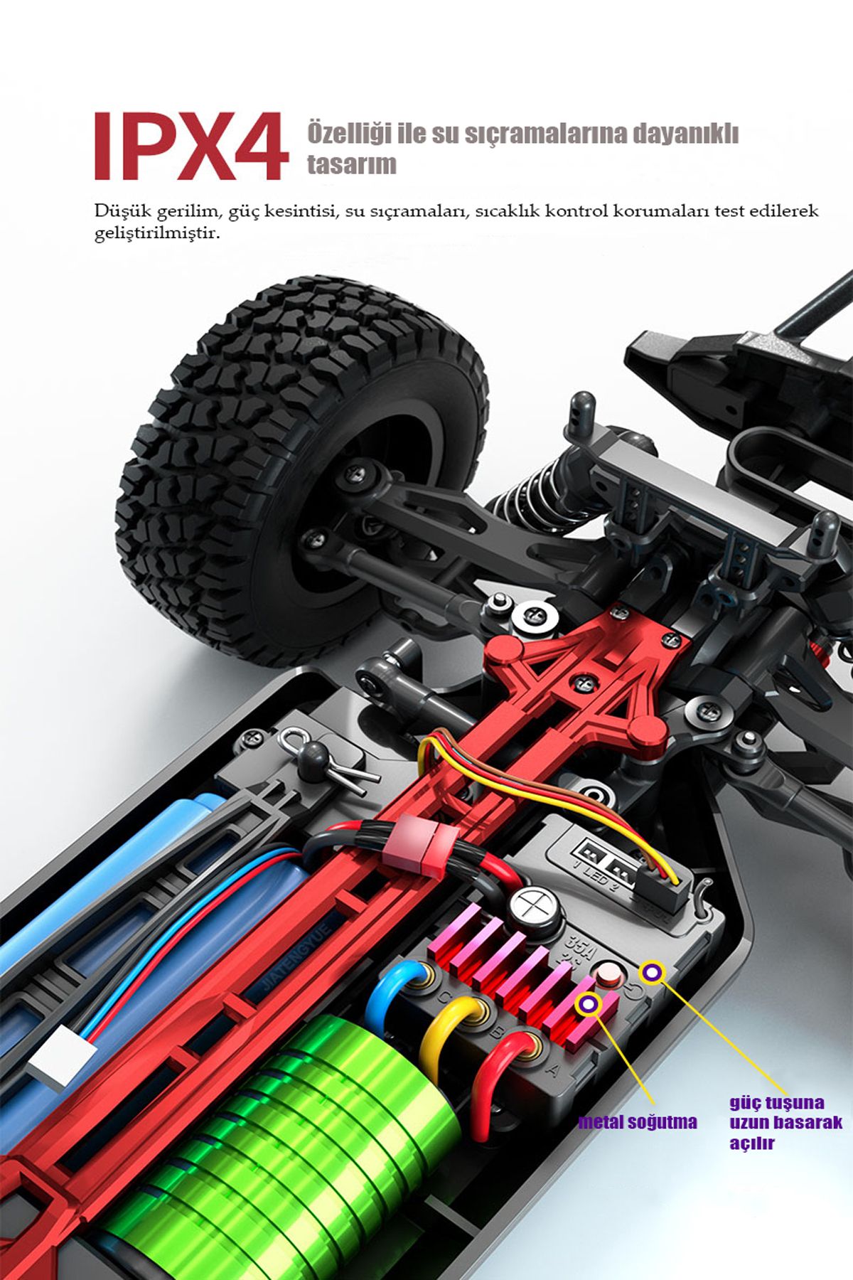 Gantry Pro Fırçasız Motor RC Uzaktan Kumandalı Araba 4WD 1:16 Metal İç Aksam 70km/H Şarjlı 4x4 Araç