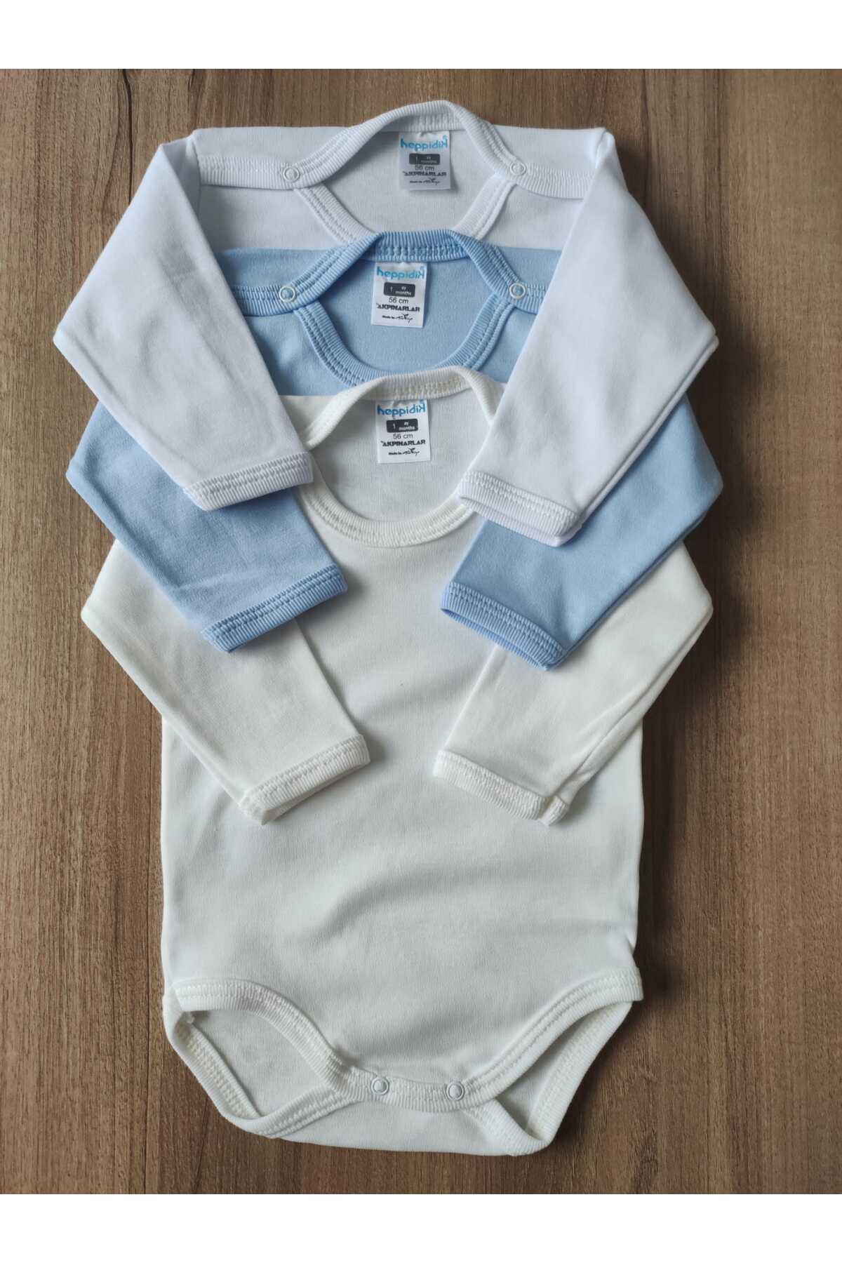 مریج به به بادی بچگانه آستین بلند 3 تکه یونیسکس، 100% پنبه ارگانیک، ست هدیه نوزاد