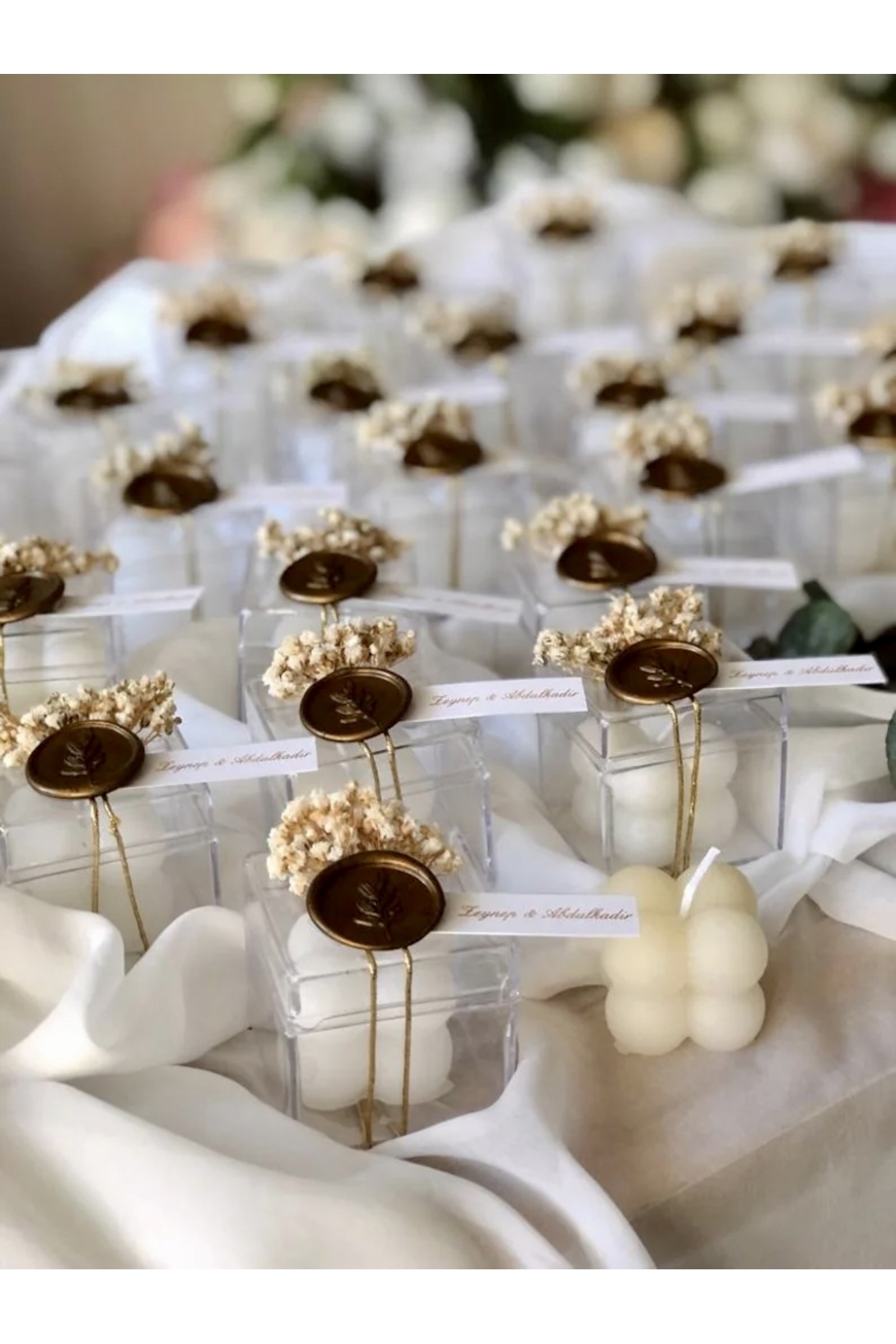 linabukett Hediyelik mum söz nişan hatırası bebek hediyelikleri 10 adet fotoğrafı 2 (önizleme)