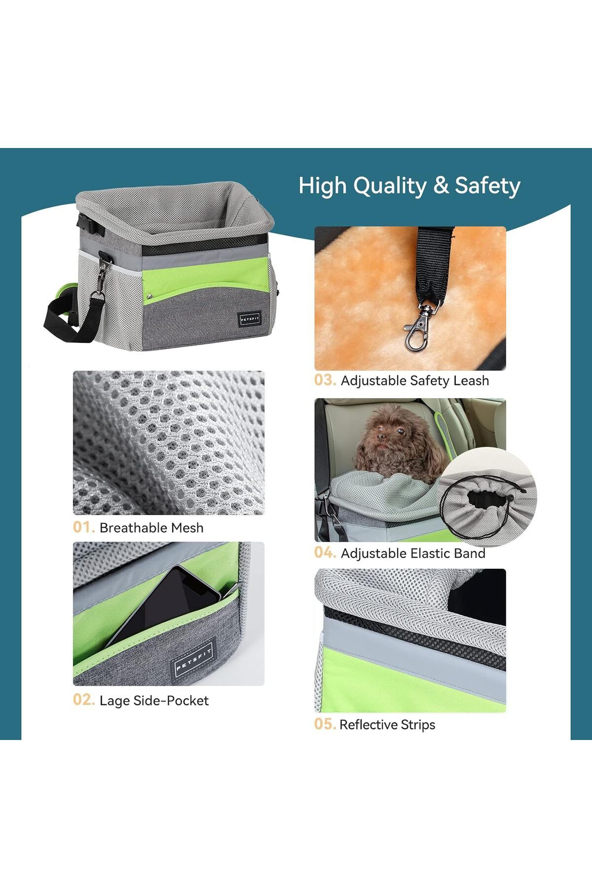 Petsfit Portable Breathable Dog Bike Carrier for Bicycle Dog Bike Basket Bag Trendyol