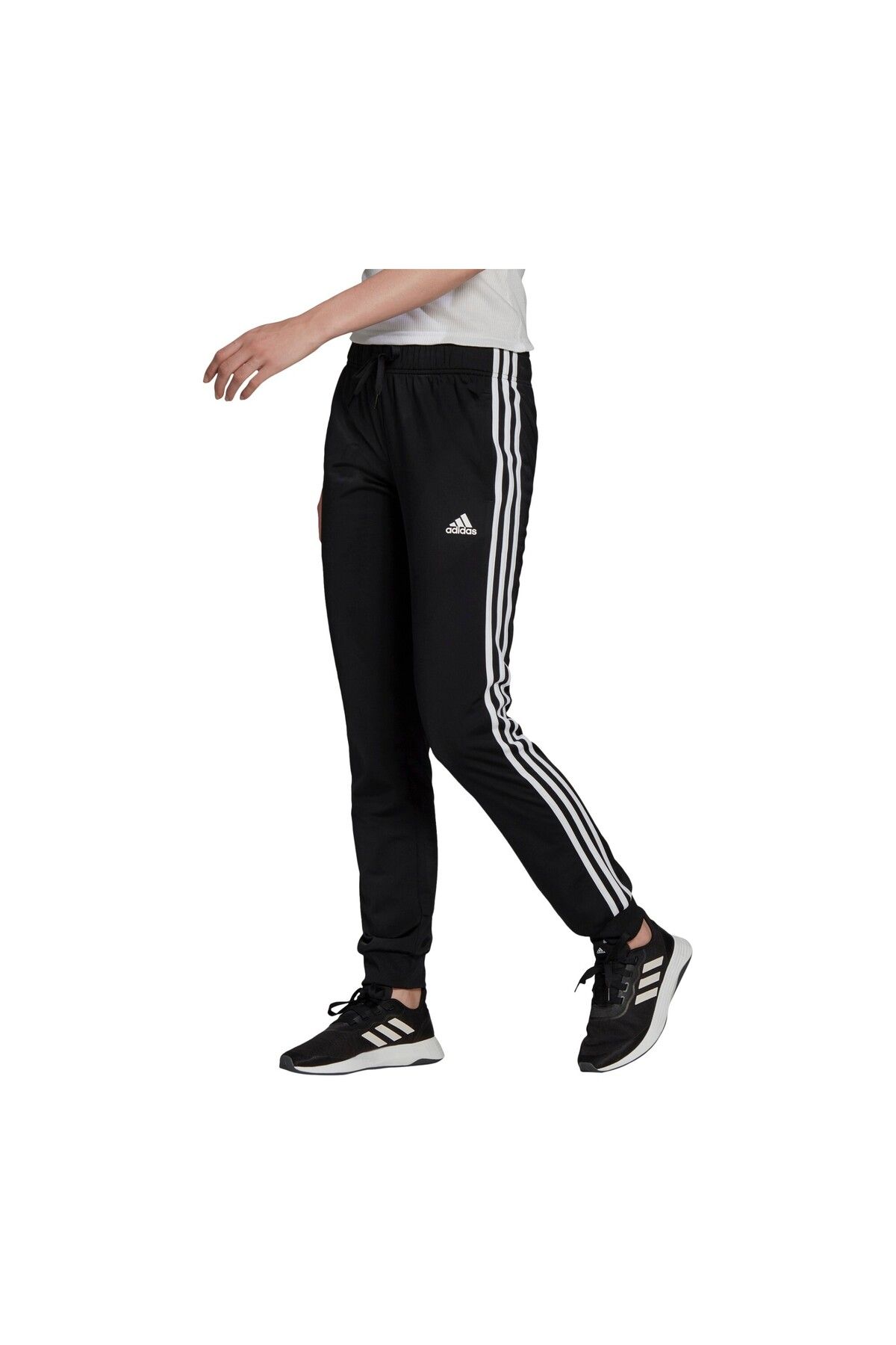Pants adidas Tapered Slım Prımegreen Essentials Warm-up Track H48447 3-stripes