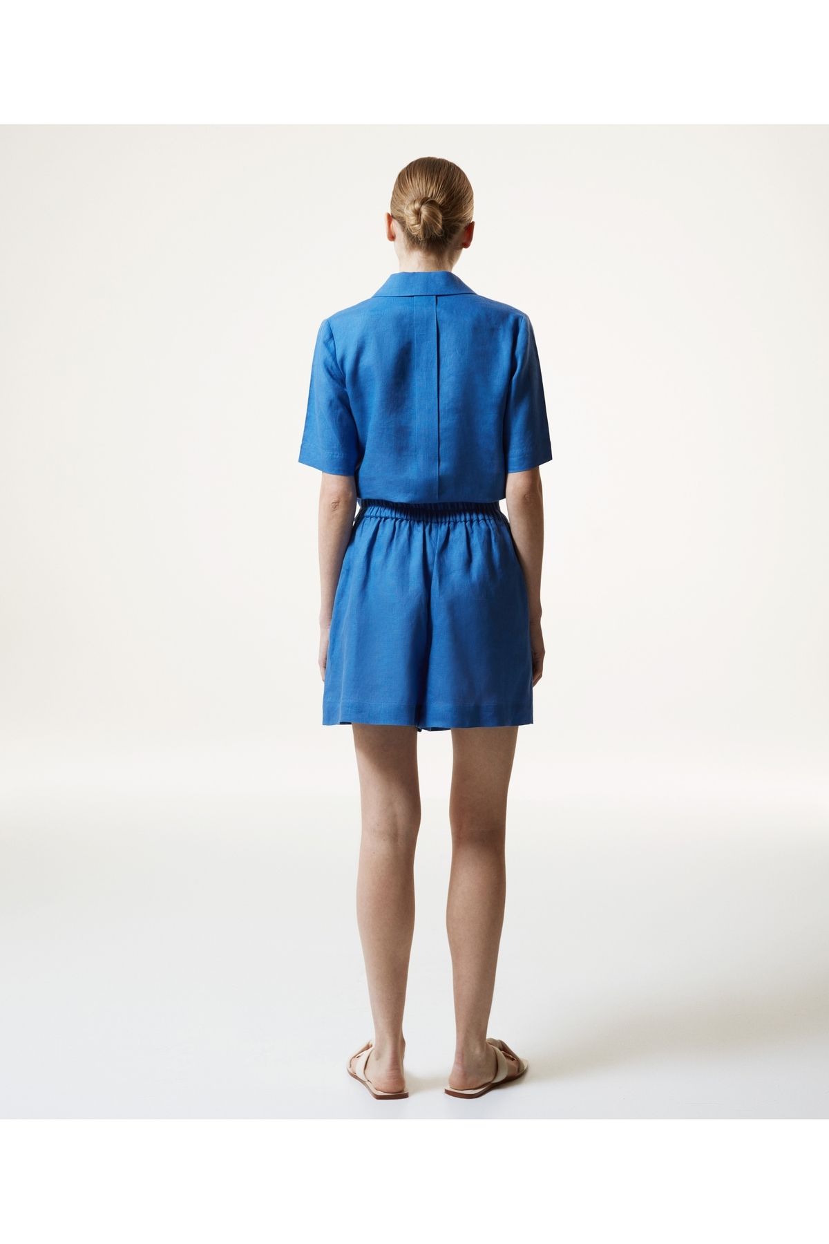 Machka-Elastic Waist Linen Shorts 4