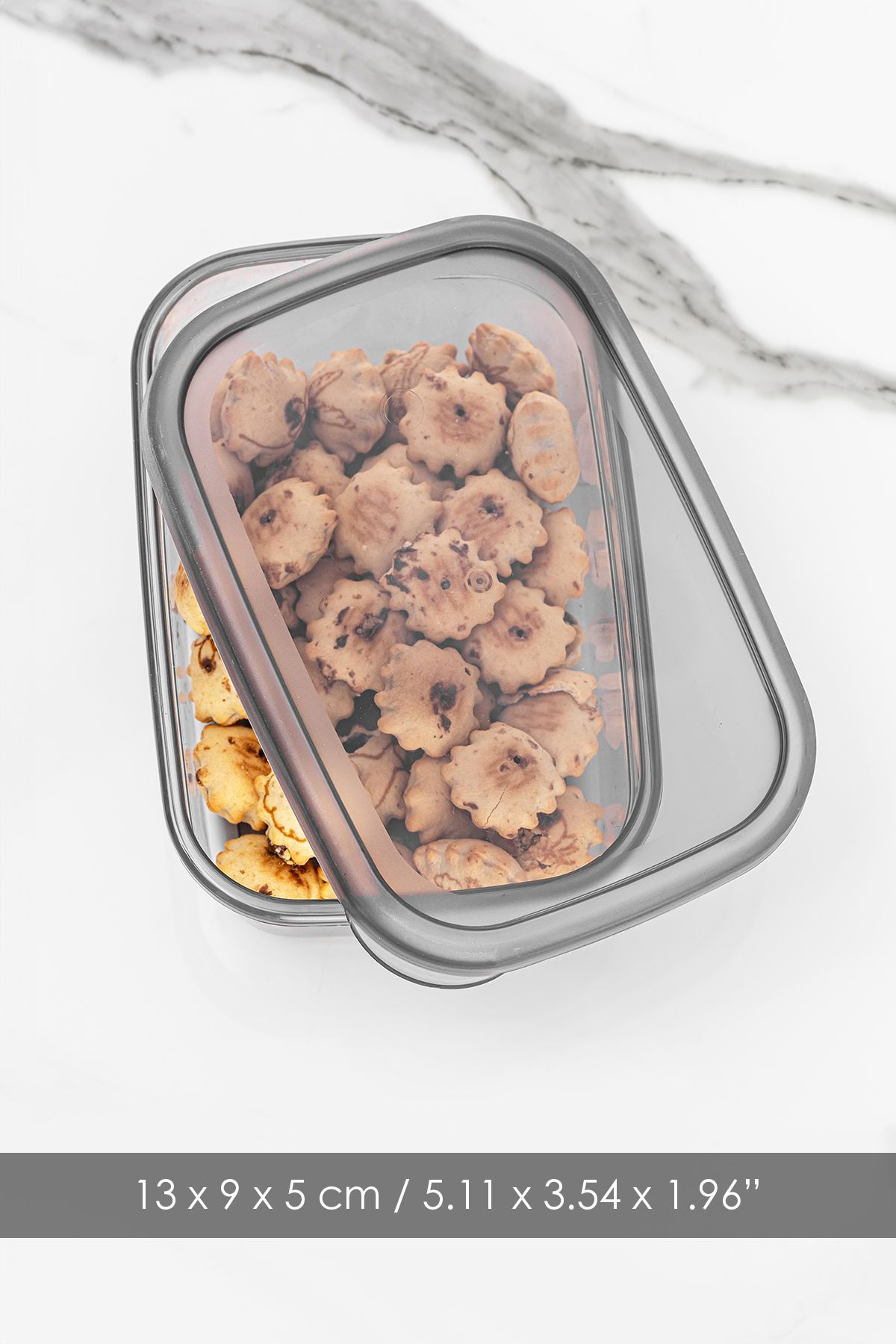 Meleni Home-6 Pieces Practical Box - Rectangular Storage Container with Lid - Spice Bowl Breakfast Snack Bowl 6x380 ml 4
