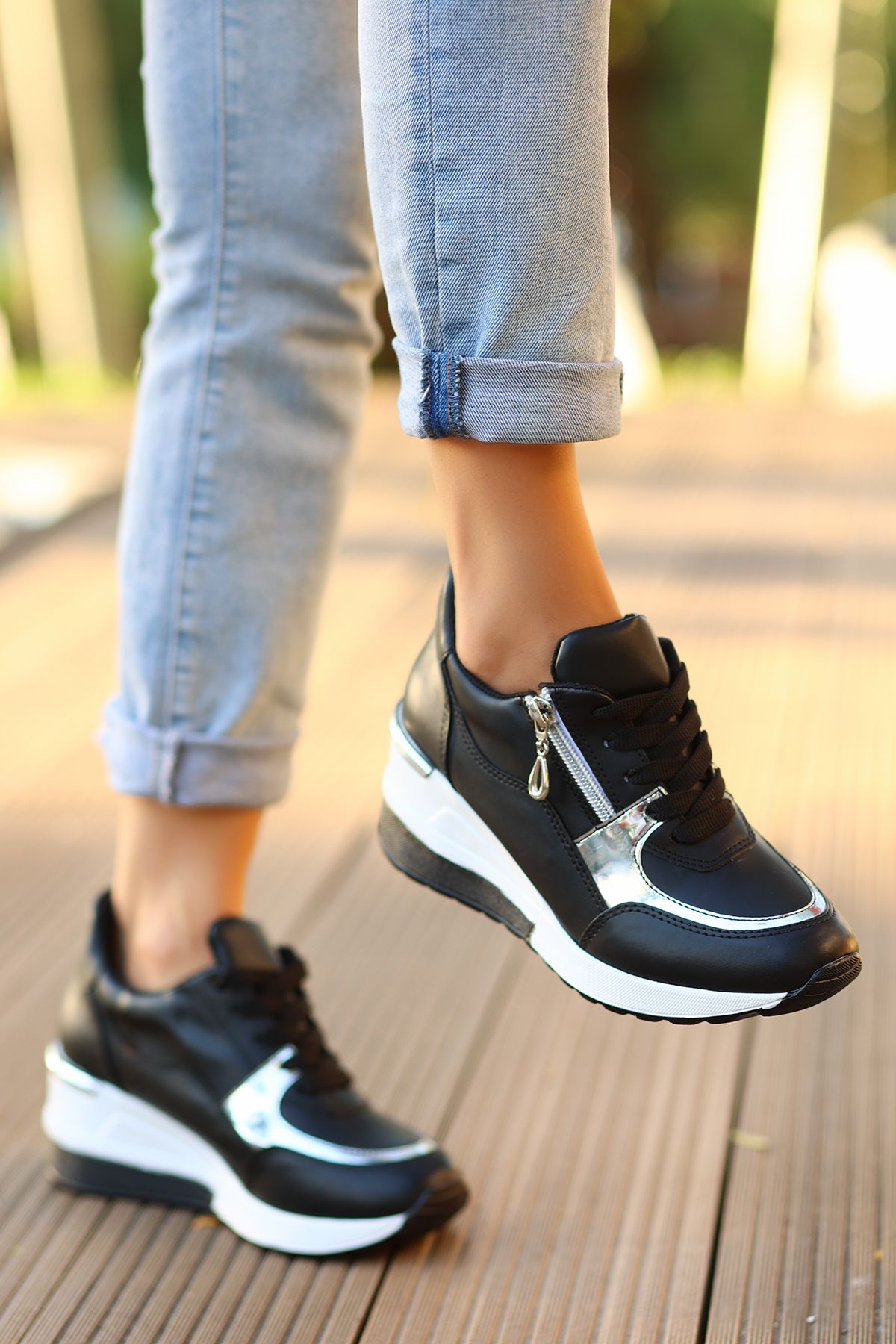 Wedge sole store sneakers