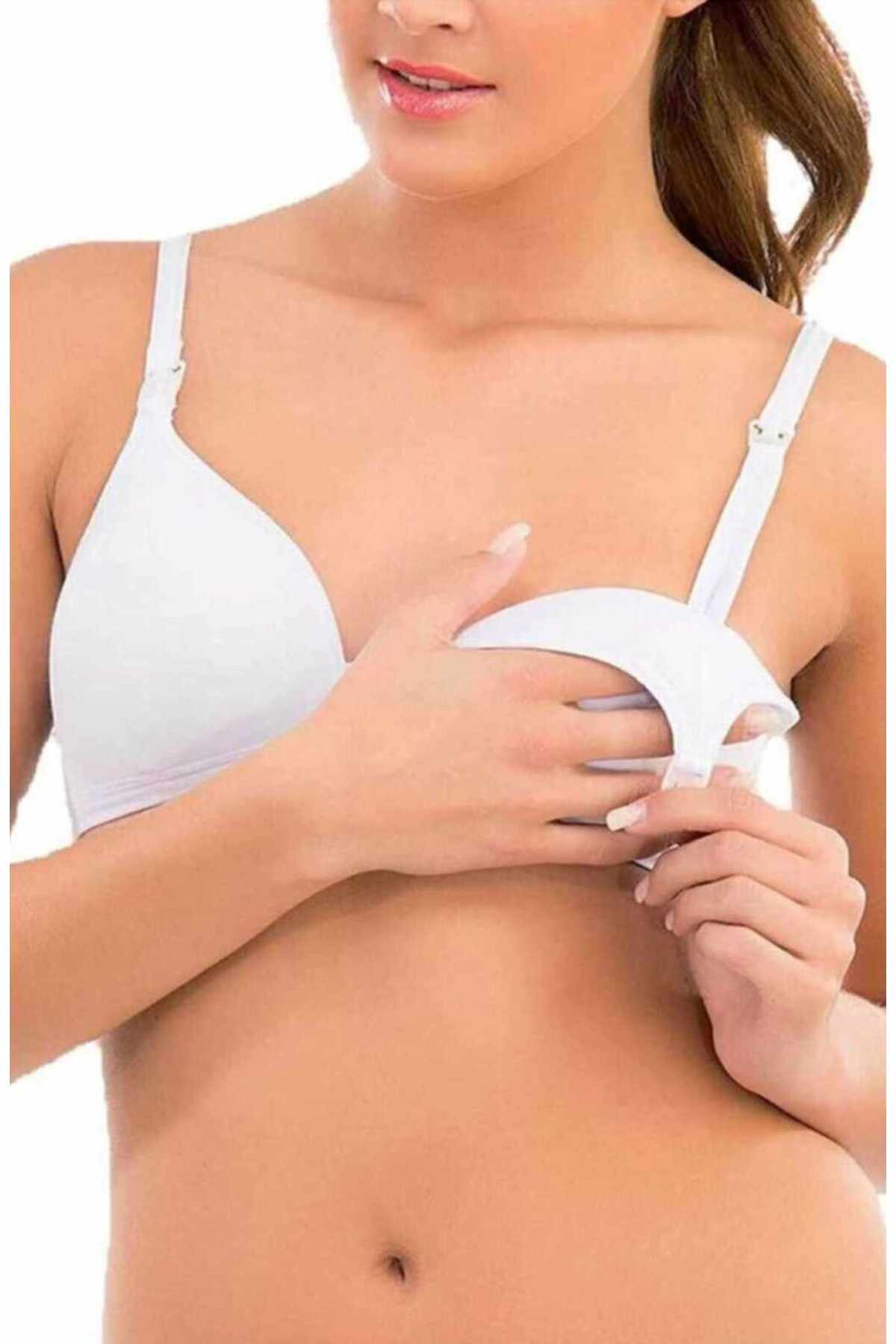 Women's White Coated Breastfeeding Bra 2245