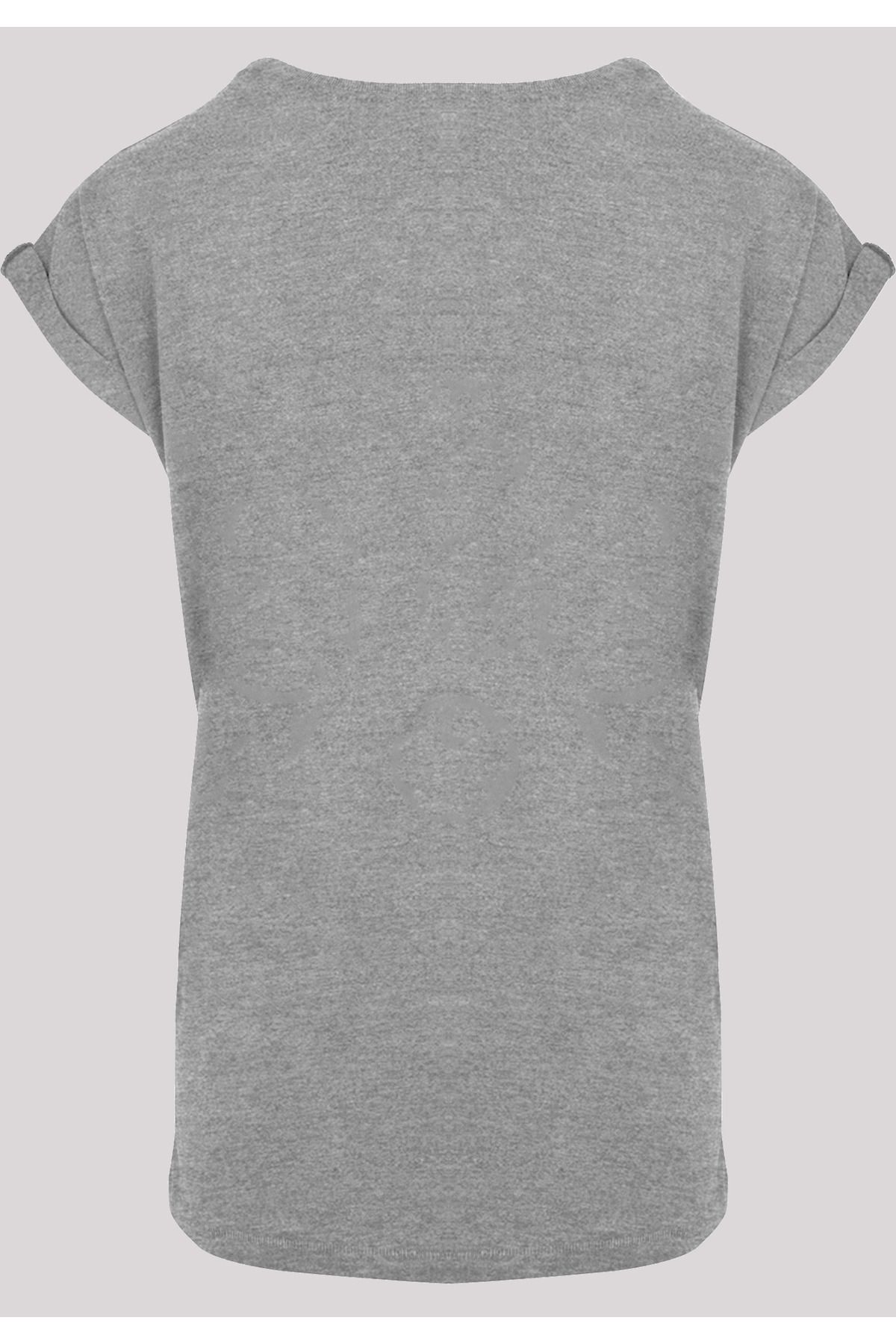 F4NT4STIC Damen Marvel Spray Logo Damen-T-Shirt - Schulter Trendyol mit verlängerter mit