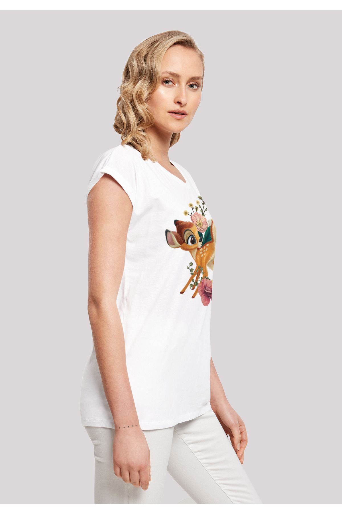 F4NT4STIC Damen verlängerter Bambi - Damen-T-Shirt Meadow Disney mit mit Trendyol Schulter