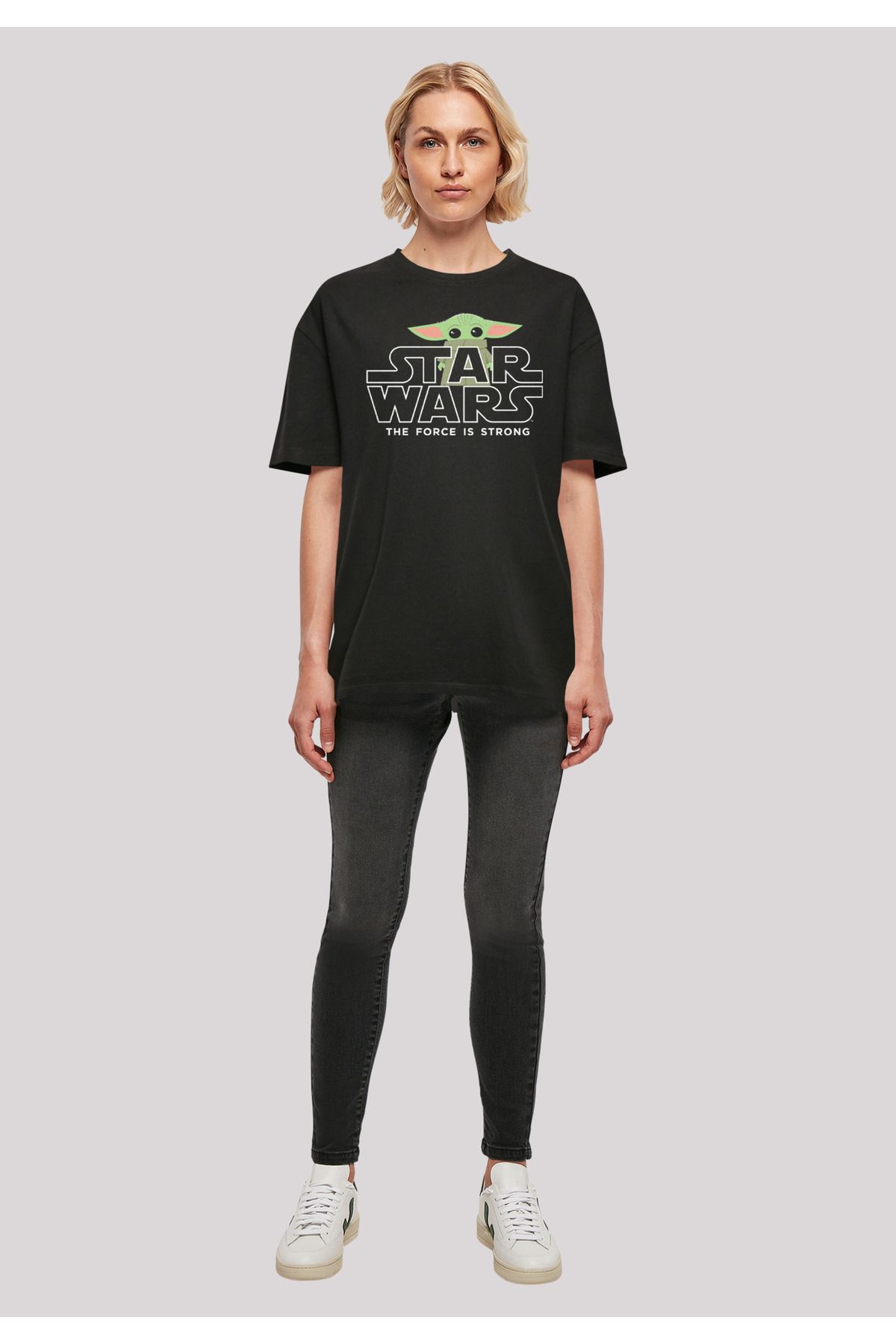 Boyfriend-T-Shirt Damen für mit Baby The Wars - Trendyol Damen übergroßem Mandalorian Wars Star Star F4NT4STIC Yoda