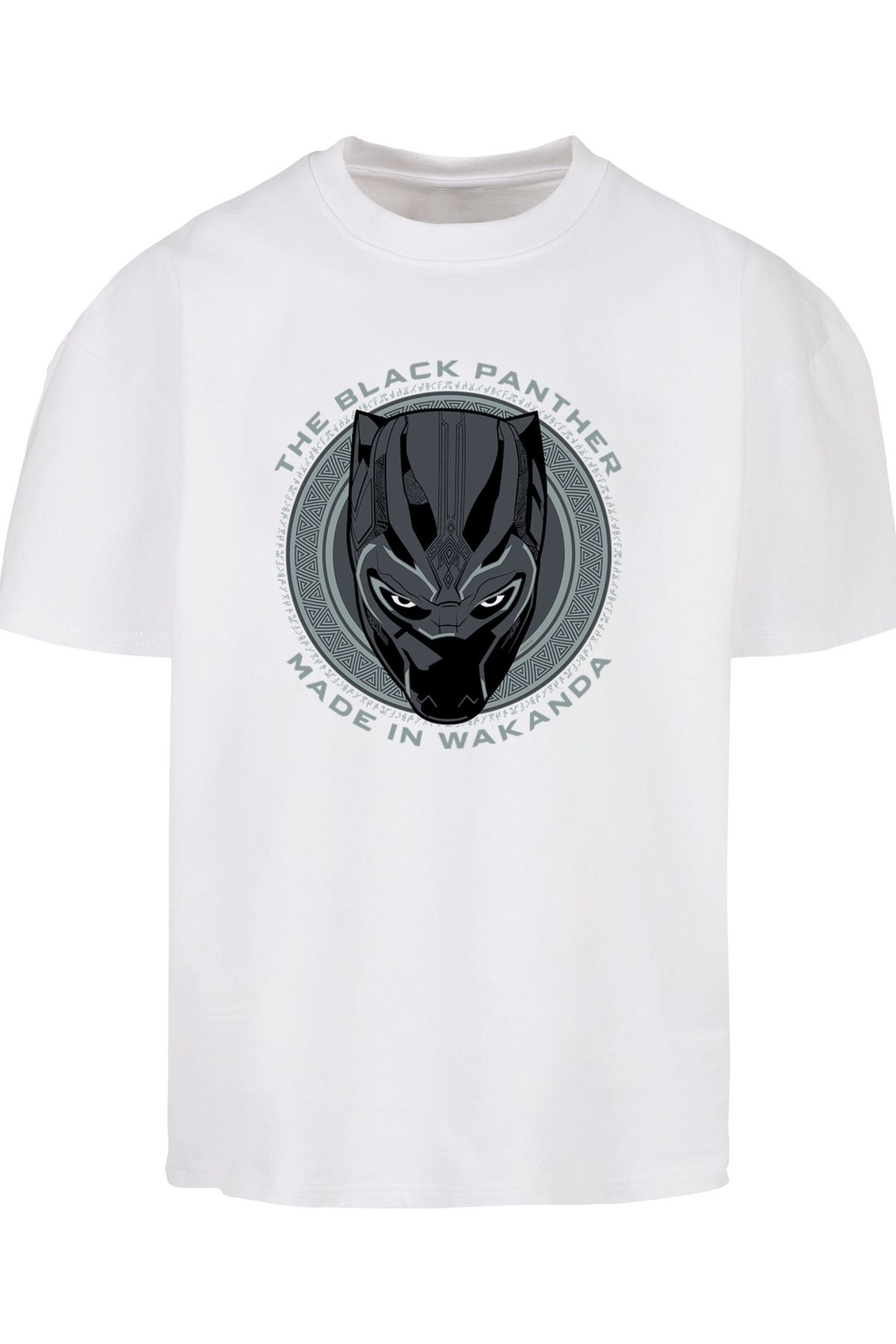 Box-T- Herren Black Marvel Made ultraschwerer - Trendyol aus in Baumwolle – Panther mit Shirt Wakanda Farbe F4NT4STIC