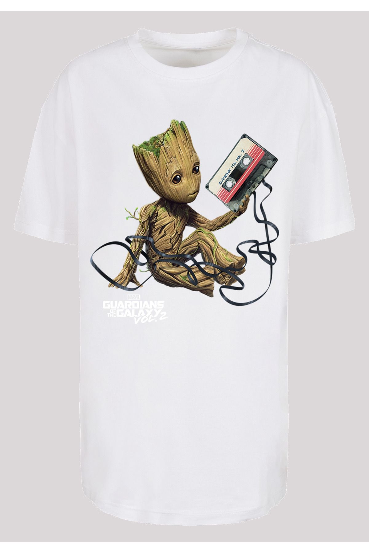 übergroßem Guardians Galaxy Marvel Boyfriend-T-Shirt Damen Groot für - Trendyol Tape mit The F4NT4STIC Damen Of Vol2