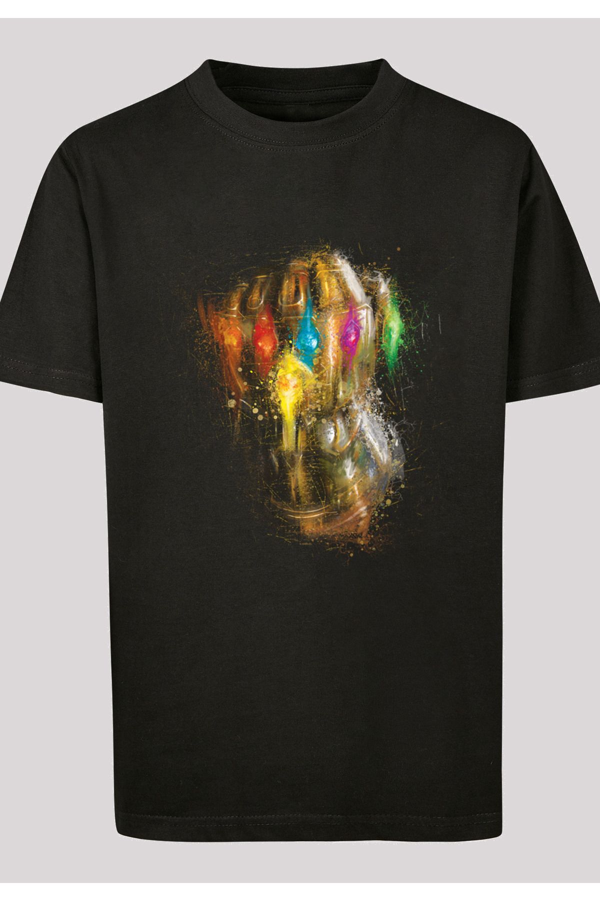 F4NT4STIC Kinder Endgame - Splatter Infinity Kinder-Basic-T-Shirt mit Trendyol Marvel Avengers Gauntlet