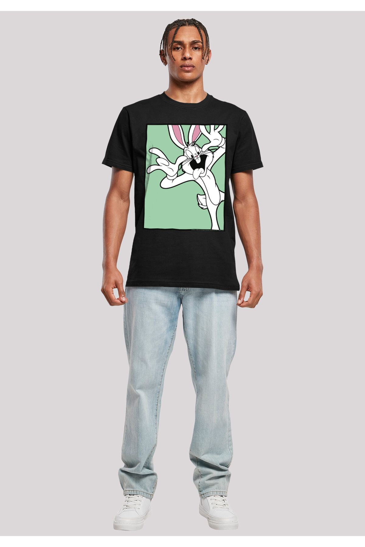 F4NT4STIC Herren Looney Tunes Bunny T-Shirt Face-WHT Bugs mit Trendyol Funny - Rundhalsausschnitt