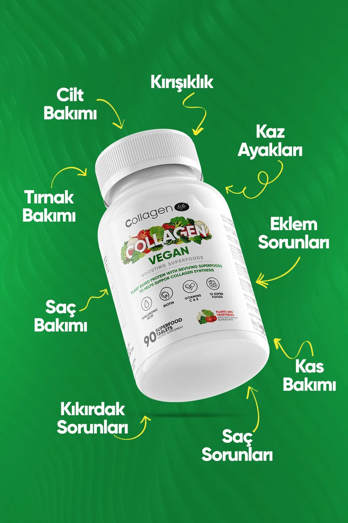 COLLAGEN LIFE-Vegan Collagen Support with 3-Piece Biotin, Hyaluronic Acid, Amino Acid and Plant-Based Protein Powder 270 5