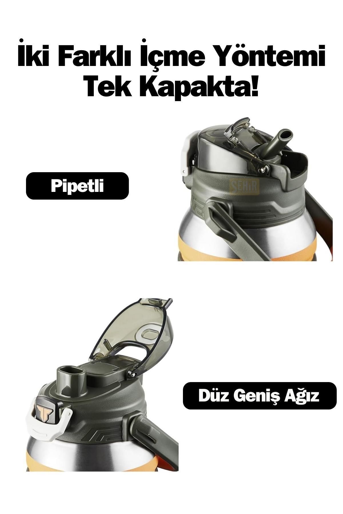 فلاسک نارنجی مجموعه TKK جدید Mega Boy 1500ml pipetli Vagonlife