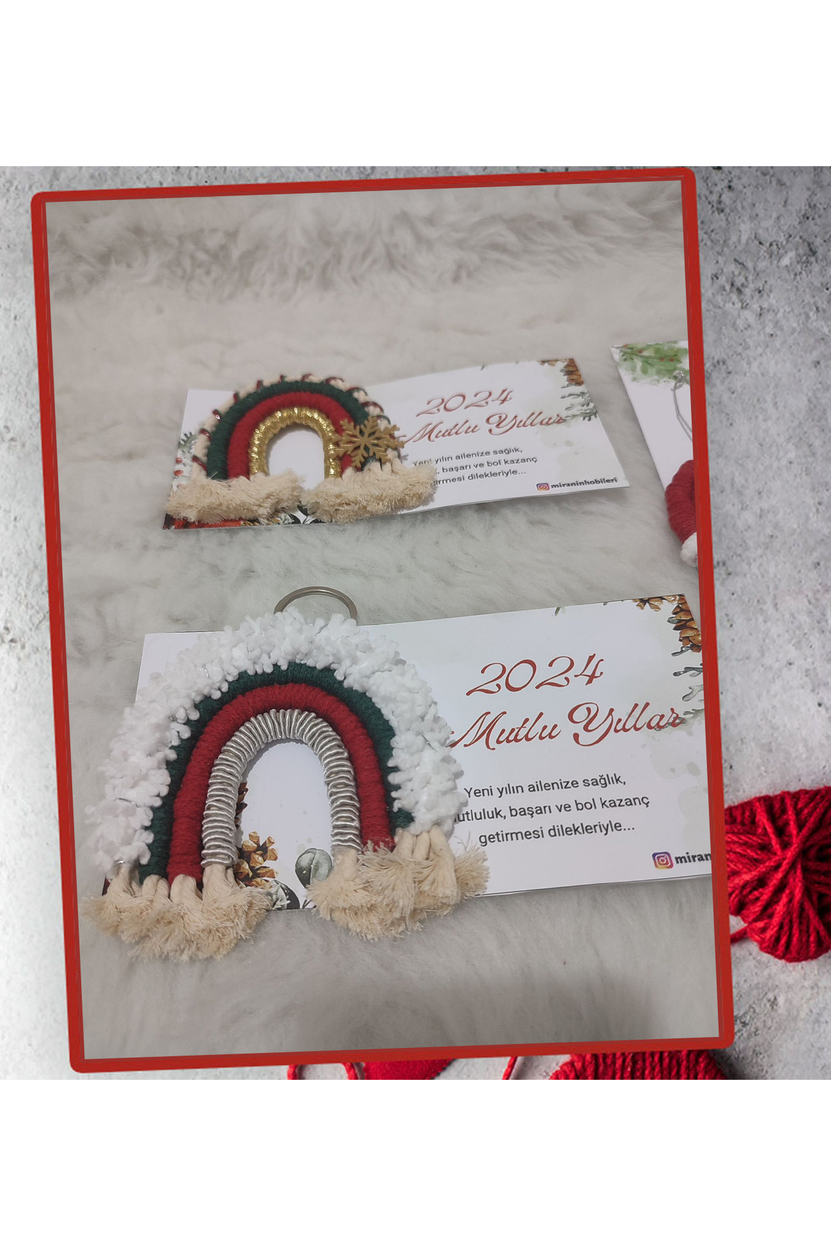 Christmas themed Macrame Keychain 20 Pieces