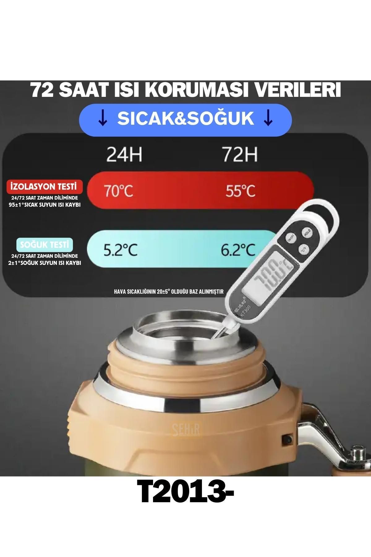 فلاسک خاکستری TKK مجموعه جدید فوق العاده طول 2000ml به صورت افقی دستگی Vagonlife