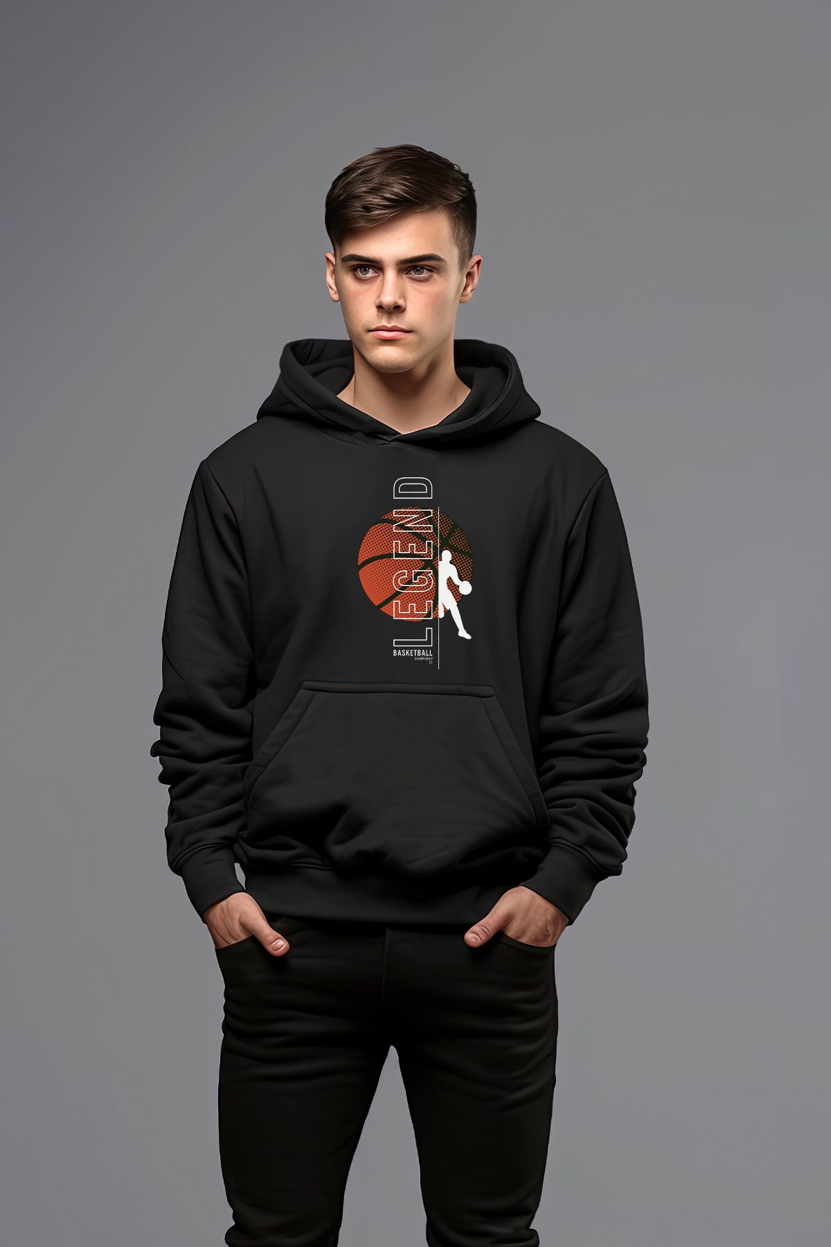 Rockstar Legend Tarz Kap onlu Erkek Sweatshirt