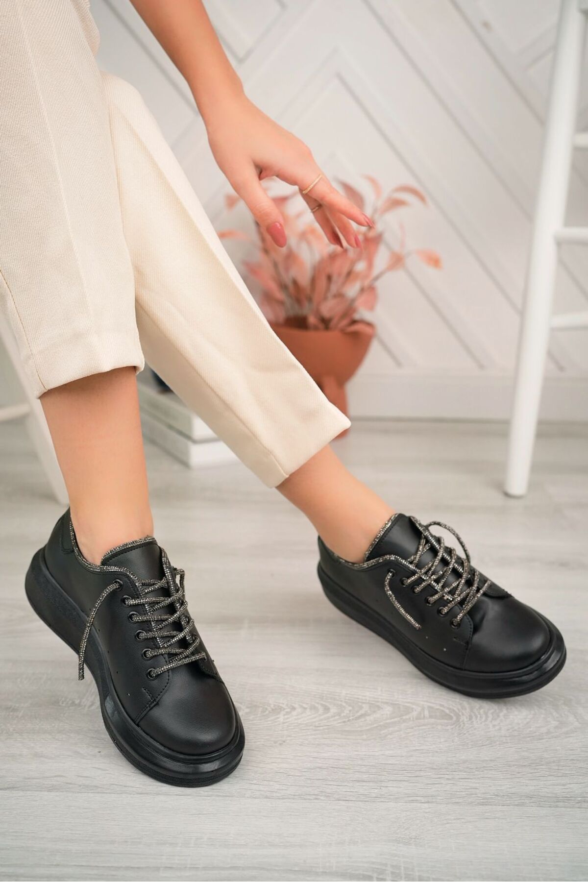 Three Bross Sneakers Black Block Trendyol