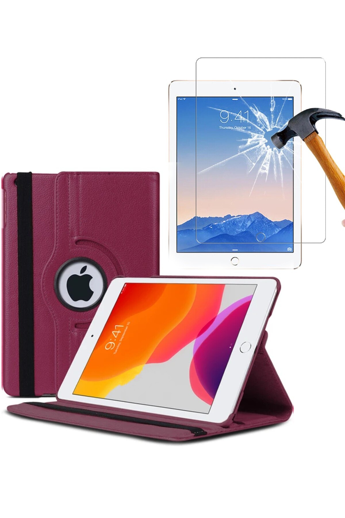 Ipad Pro 10.5 Compatible A1701 A1709 A1852 360° Rotating Tablet Case + Screen Protector