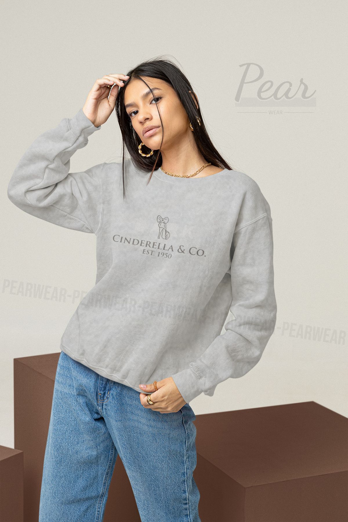 Pear Wear Cinderella Printed Women s 3 Thread Raised Oversize