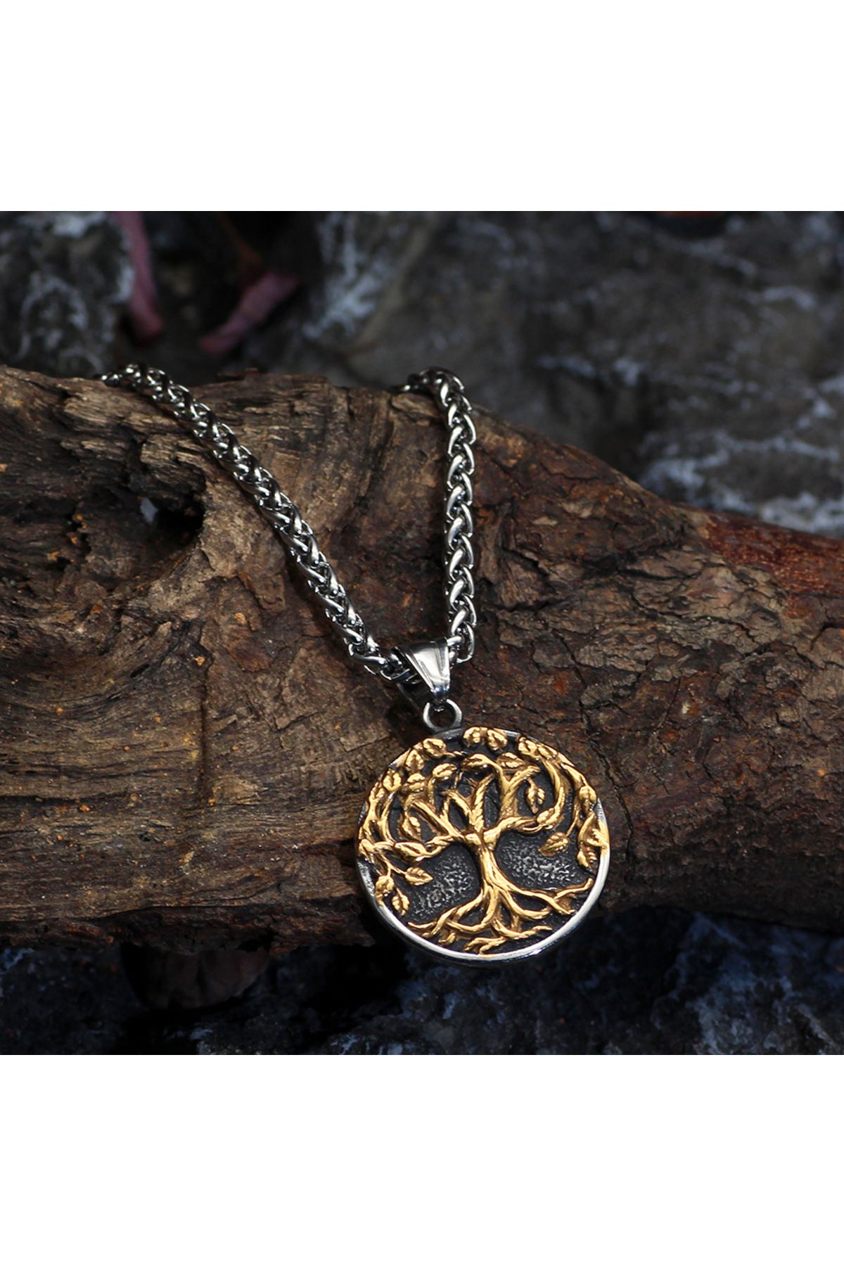 Mens tree top of life pendant