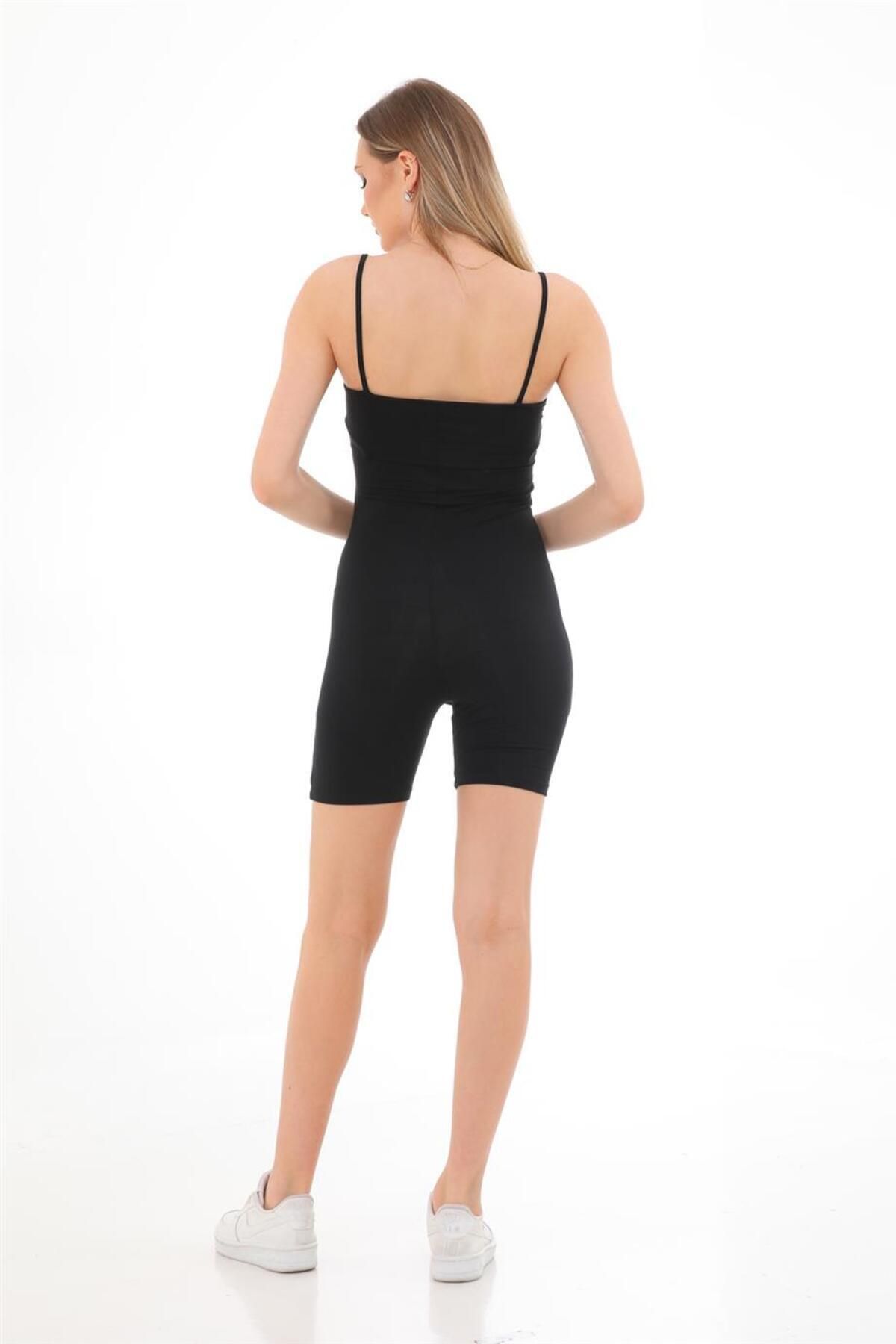 penyebizden Women s Body Rope Strap Shorts Jumpsuit Black Trendyol