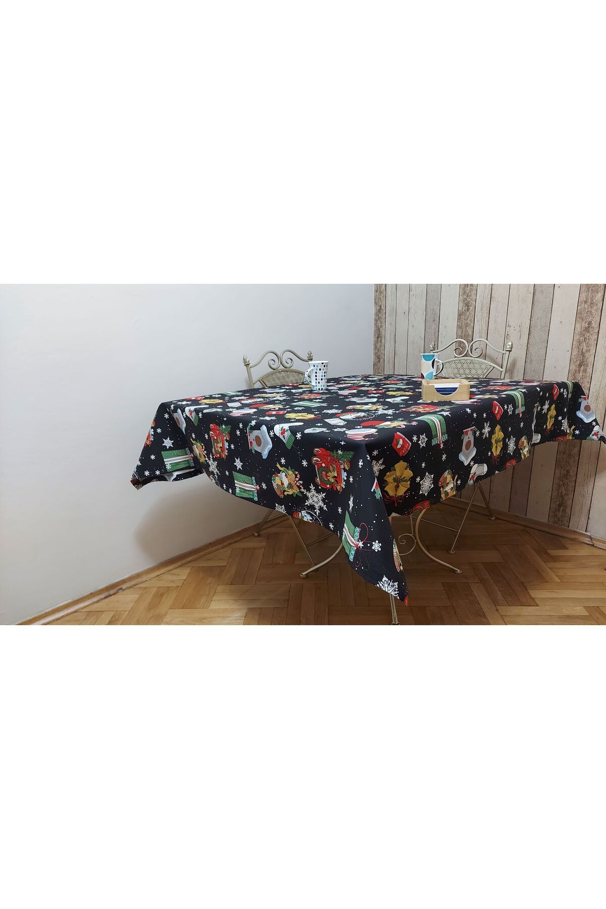 gonk-Rectangular, Christmas Patterned, Duck (Liquid Repellent, Stain Resistant) Fabric, Dining Table Cloth 4