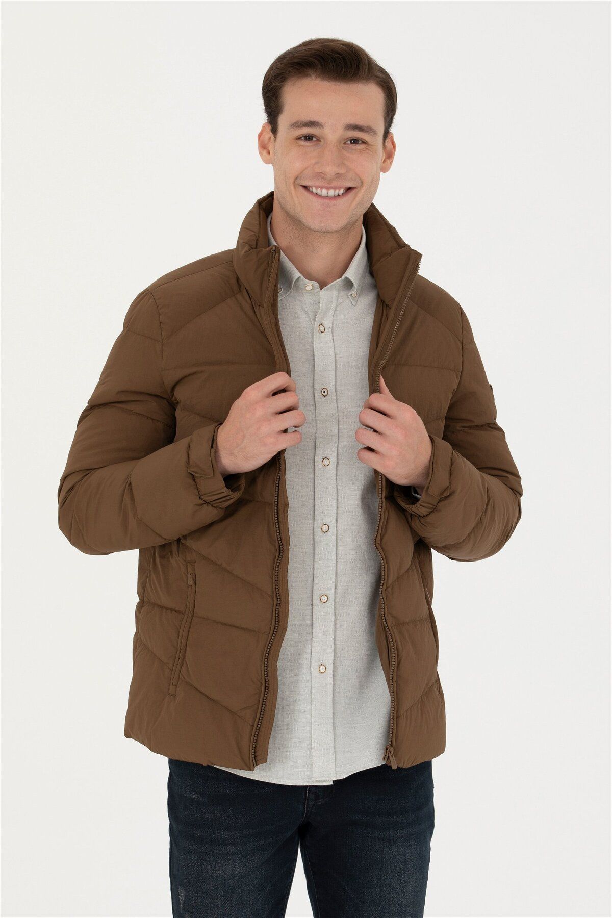 U.S. Polo Assn. Winter Jacket Khaki Regular fit Trendyol