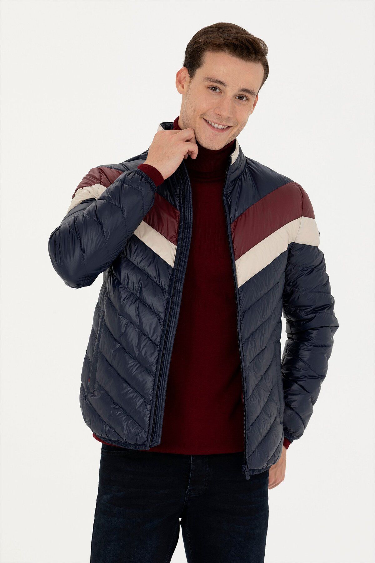 U.S. Polo Assn. Winter Jacket Dark blue Slim Fit Trendyol