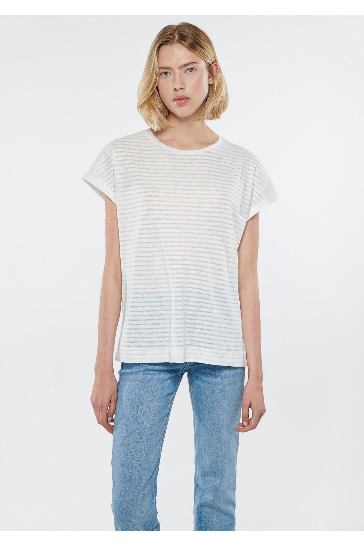 Mavi تی شرت سفید راه با تناسب معمولی / برش 1611660-620