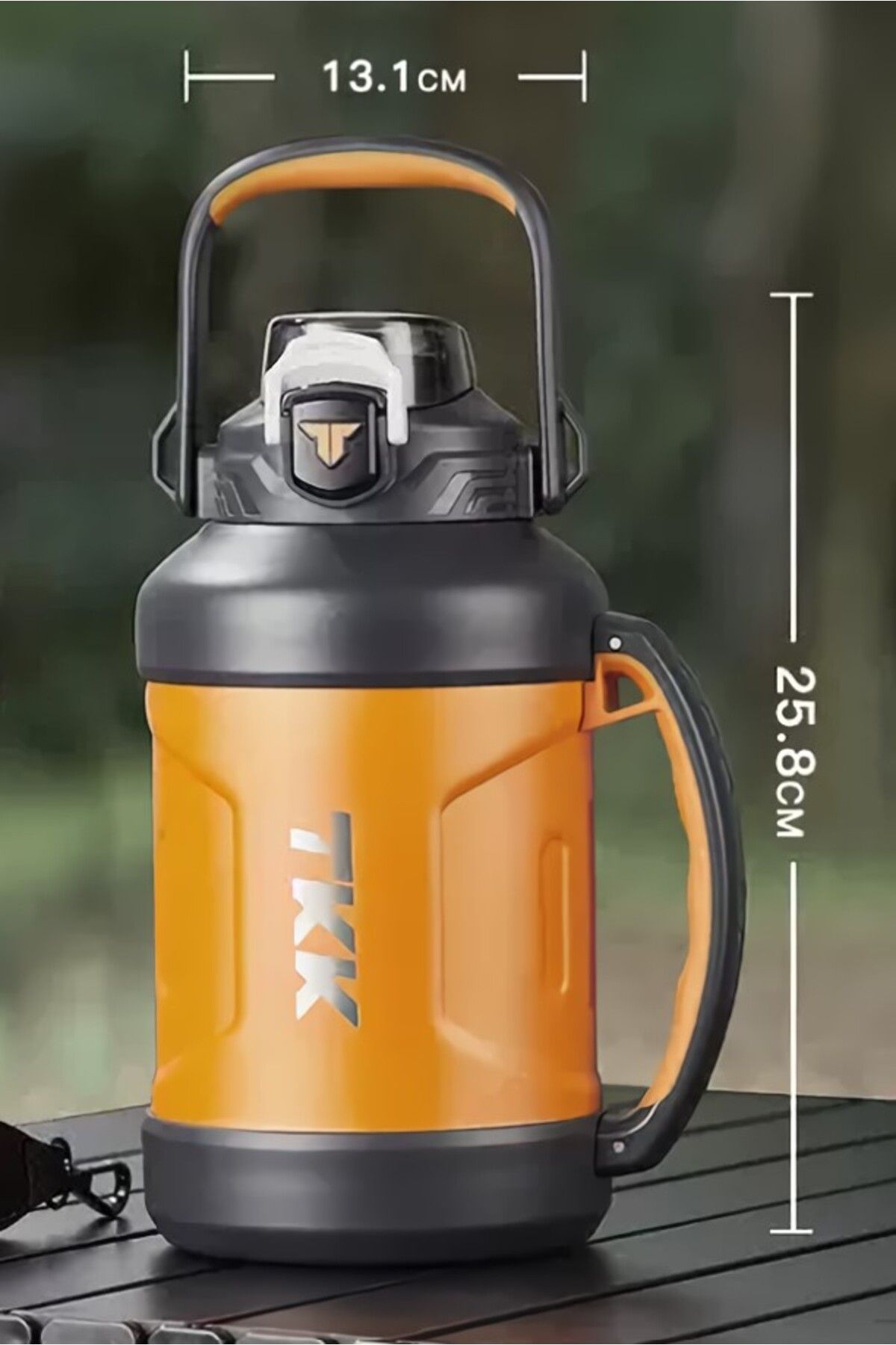 فلاسک نارنجی 1650ml SUS 316 ترموس استیل ضدزنگ با ظرفیت بزرگ طناب قابل حمل T2028 TKK