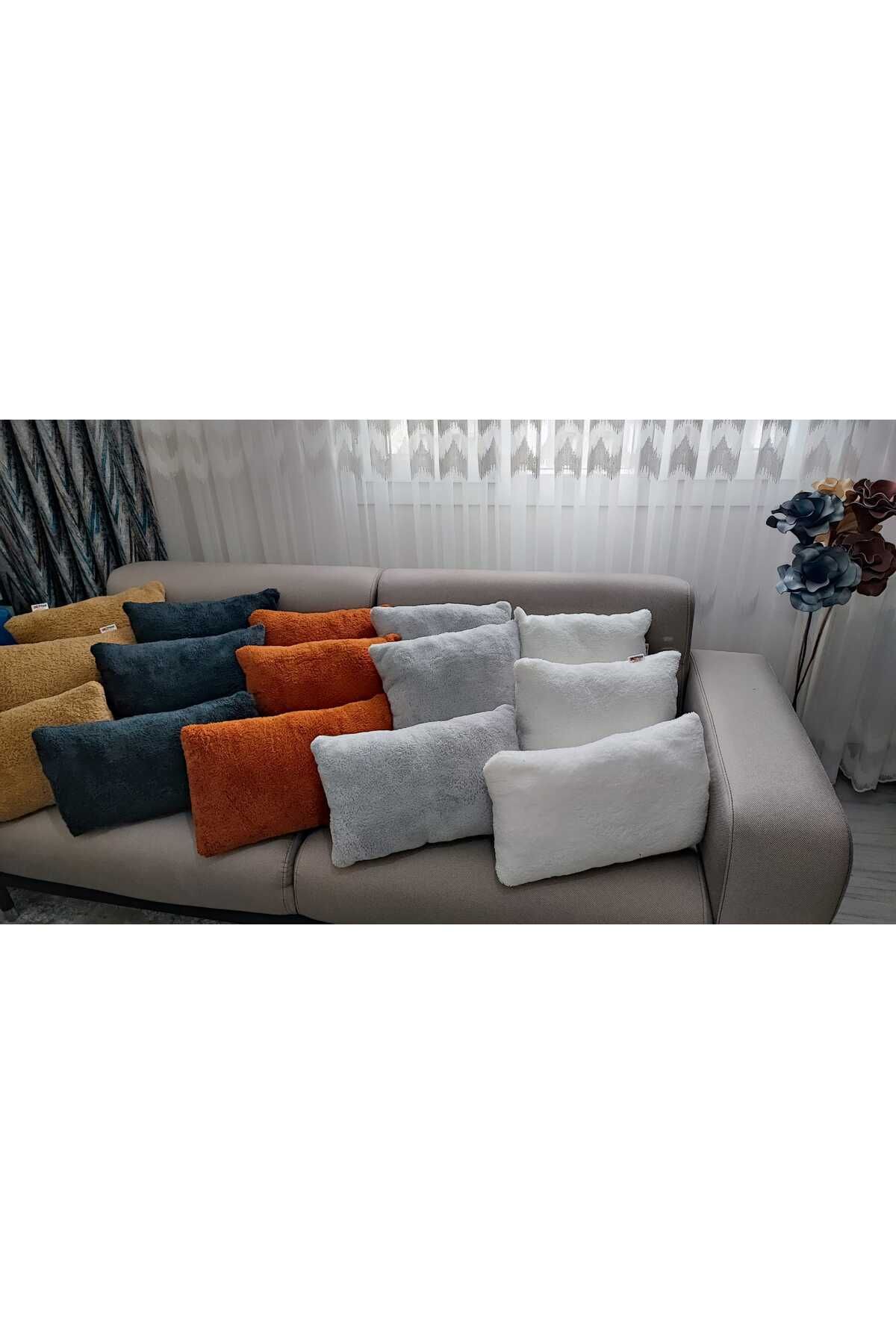oneplise 3 Piece Square Set Throw Pillow Pillow 2 Sided Anthracite 1 Medium Anthracite 42cm 42cm 50CM 30CM