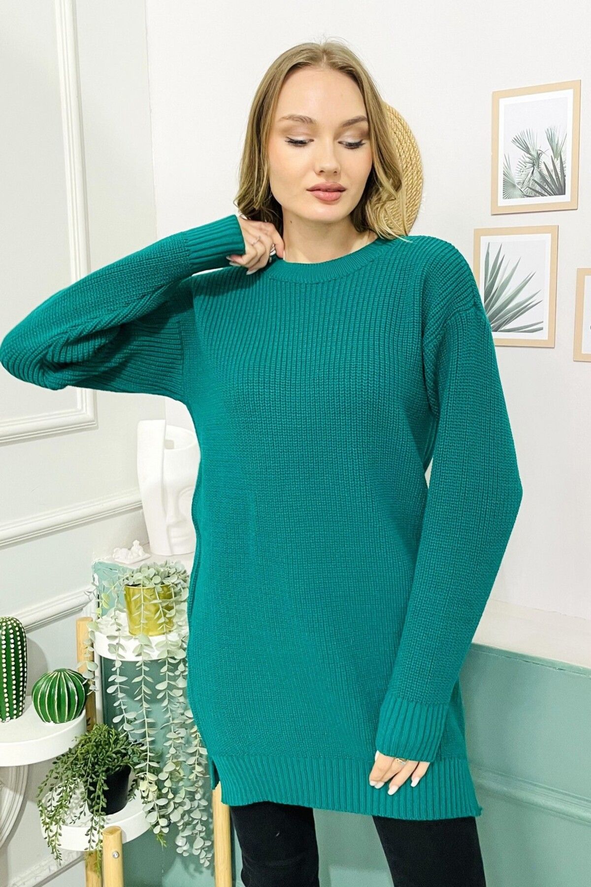 Teal tunic sweater shop
