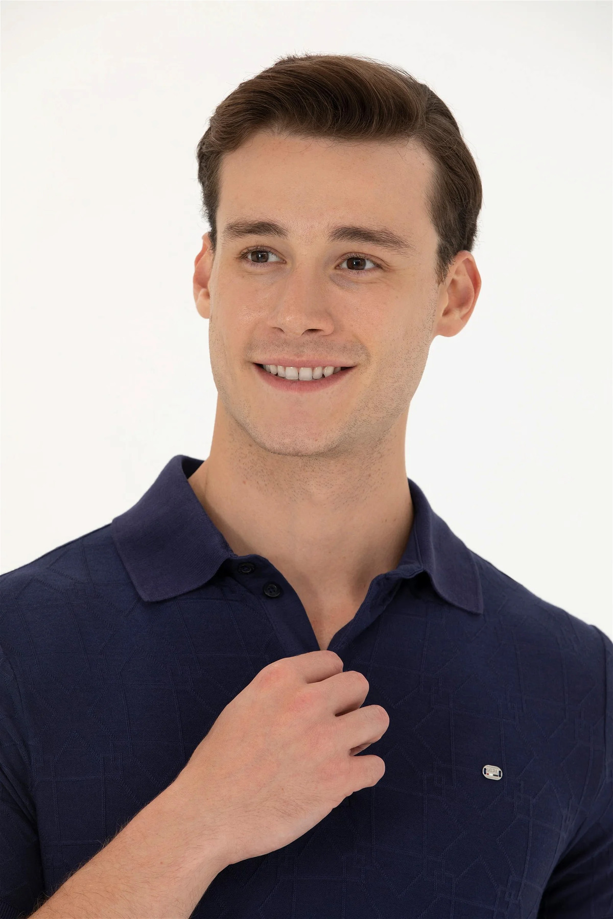 یو اس پولو تی‌شرت یقه گرد مردانه پولو مدل SLIMFITT طرح ژاکارد و مارزریزه G081SZ011.000.1573732