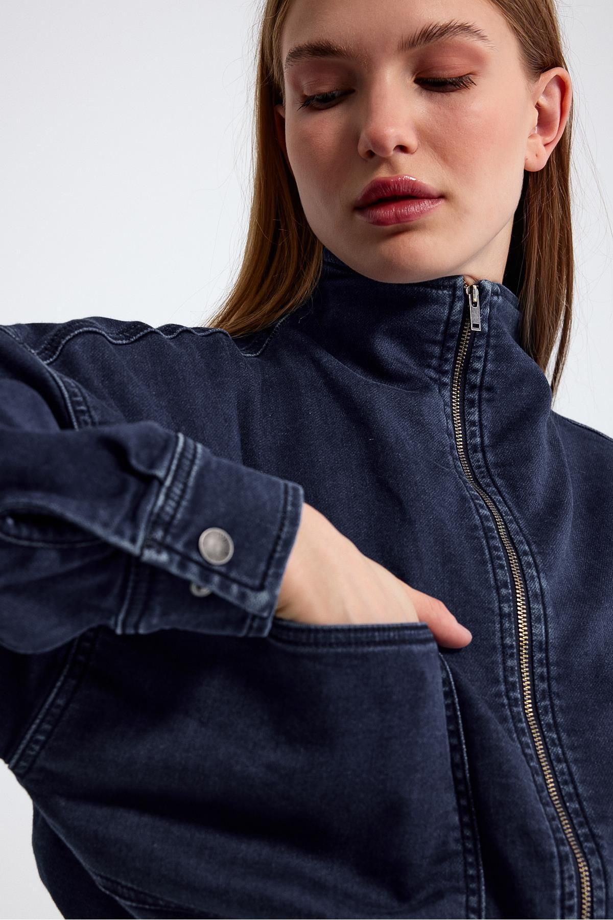 Dark blue deals denim jacket women