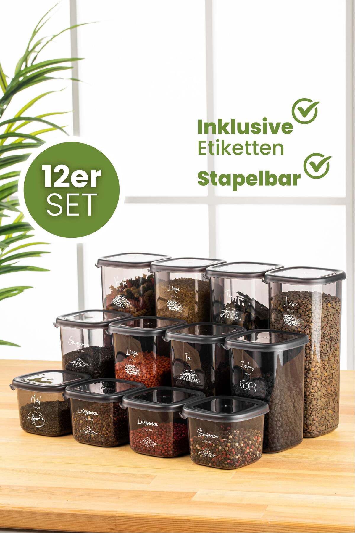 Viwares-Peggy airtight storage containers with lids | Set of 12 storage containers 1