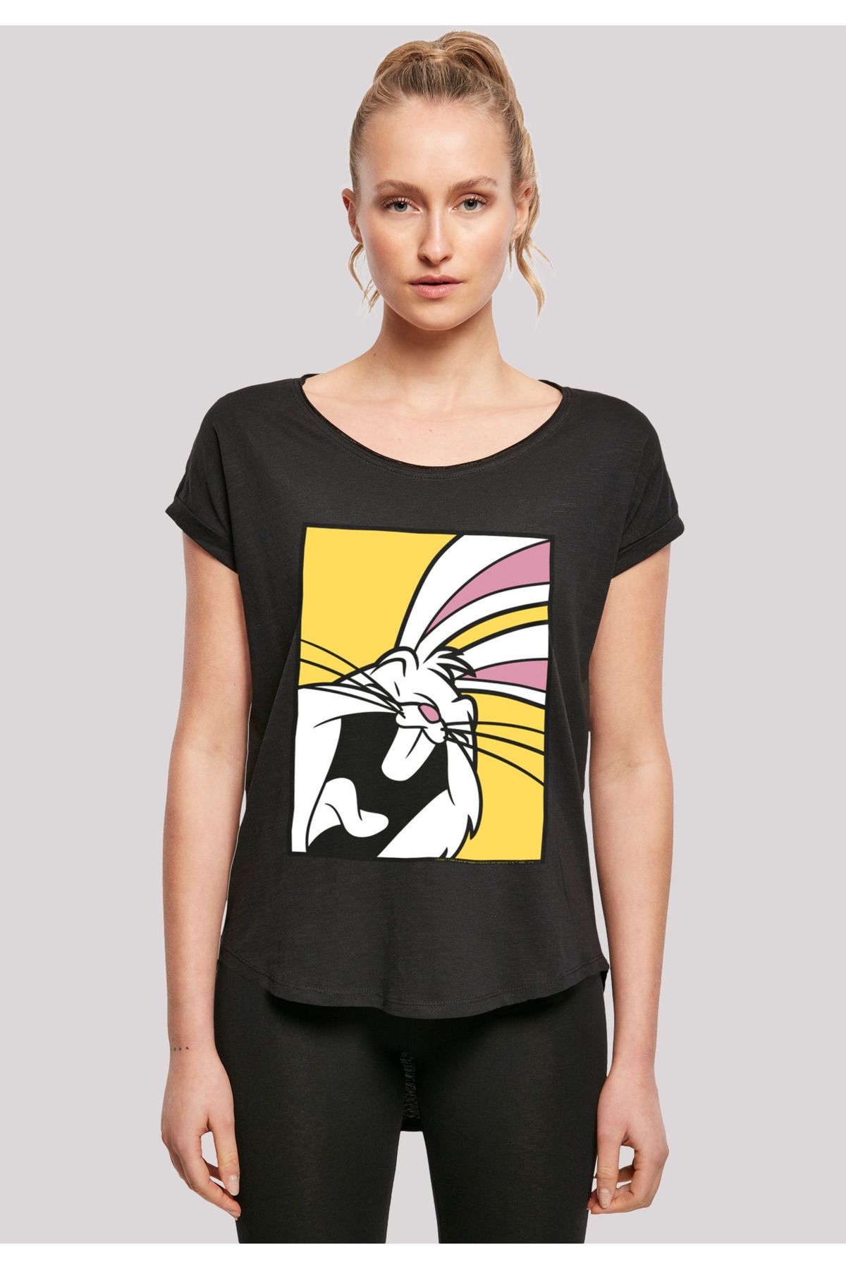 Ladies Trendyol Laughing - mit Bugs Bunny Looney Slub Tunes Damen T- F4NT4STIC Shirt Long