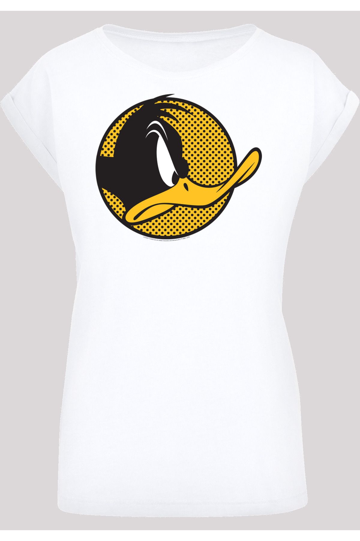 F4NT4STIC Damen Looney Tunes Daffy Duck Dotted Profile -WHT mit Ladies  Extended Shoulder T-Shirt - Trendyol