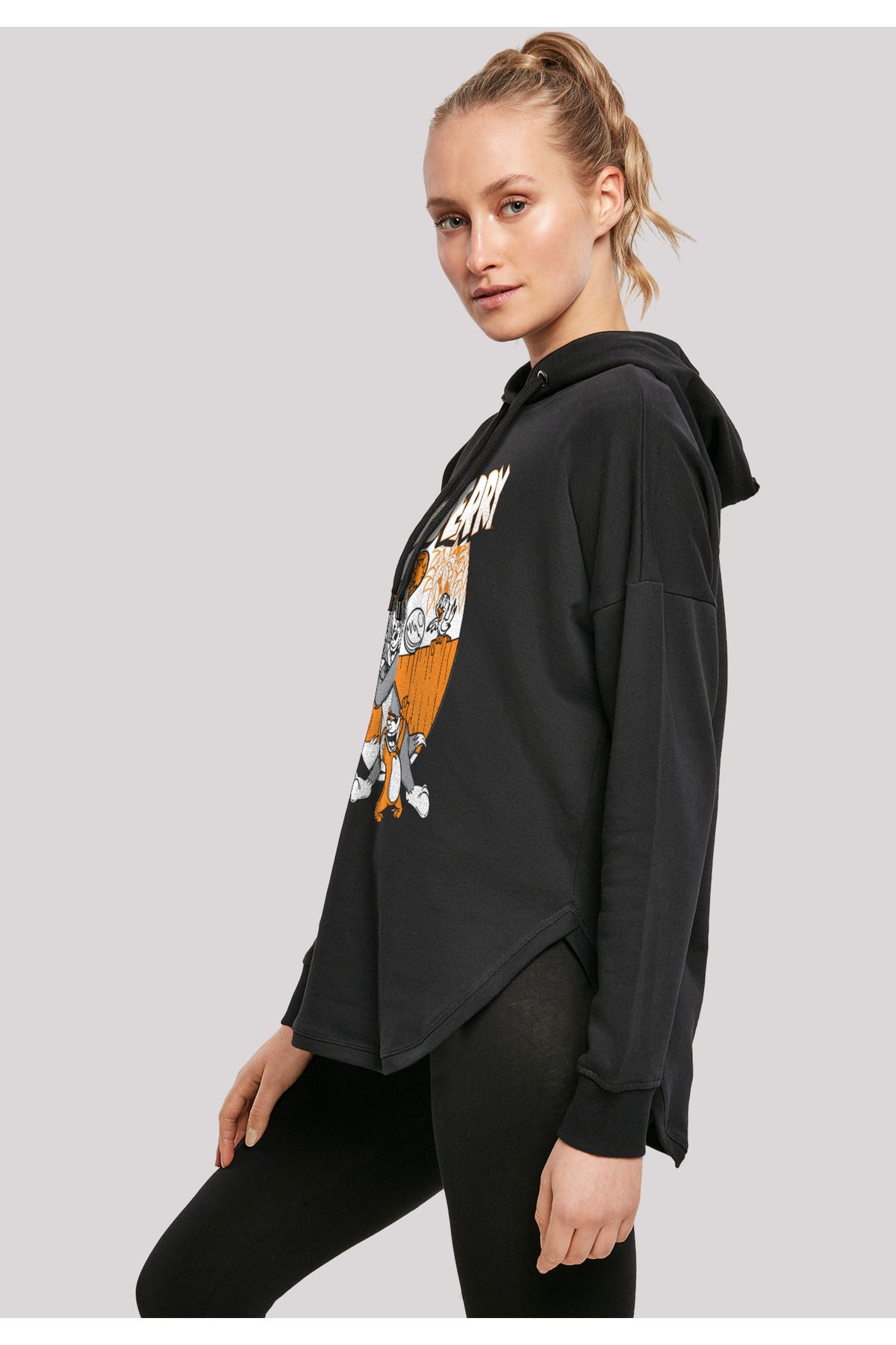 F4NT4STIC-Damen Tom und Jerry spielen Baseball mit übergroßem Damen-Kapuzenpullover 7