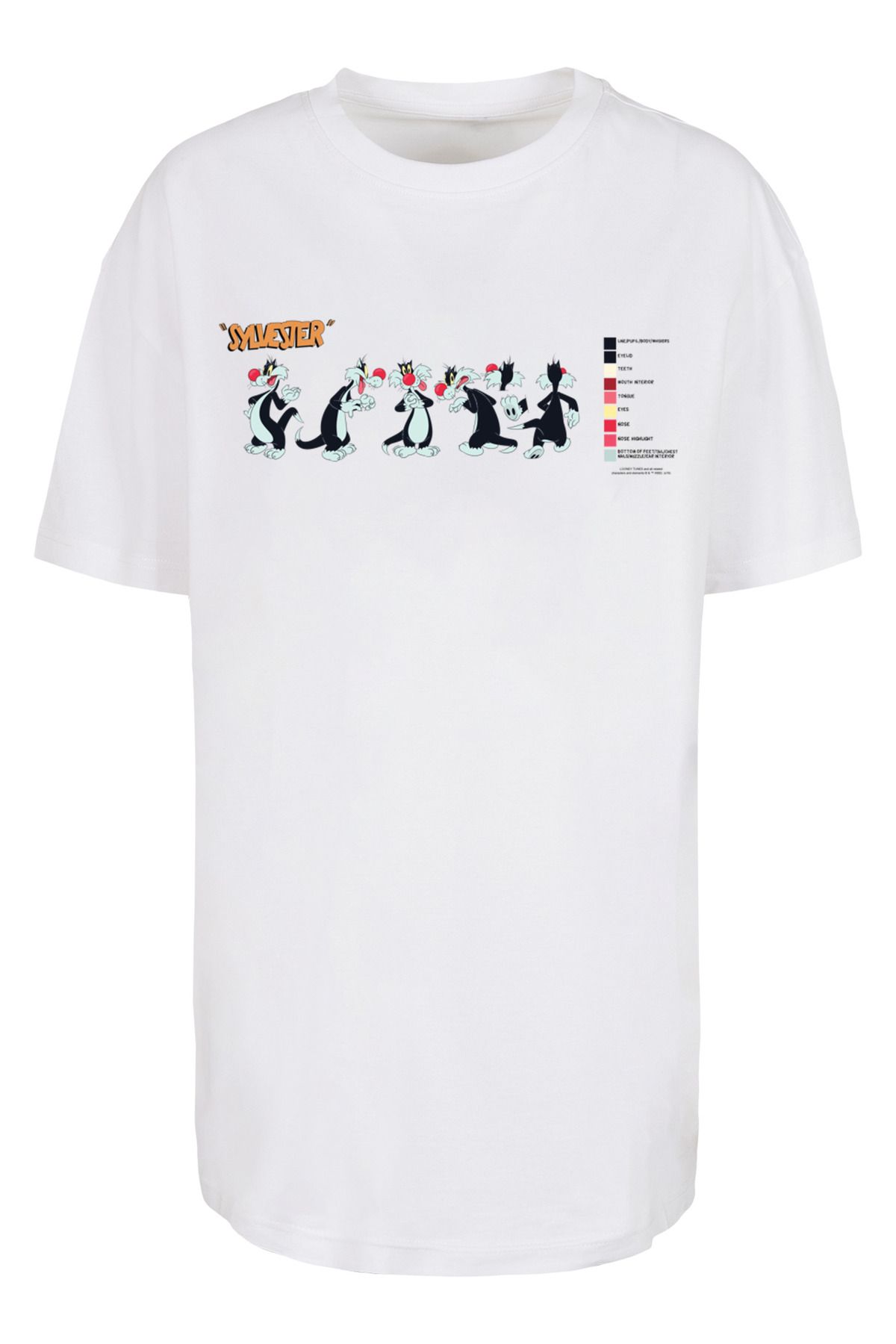 F4NT4STIC Damen Looney Tunes Sylvester Farbcode mit übergroßem Boyfriend-T- Shirt für Damen - Trendyol