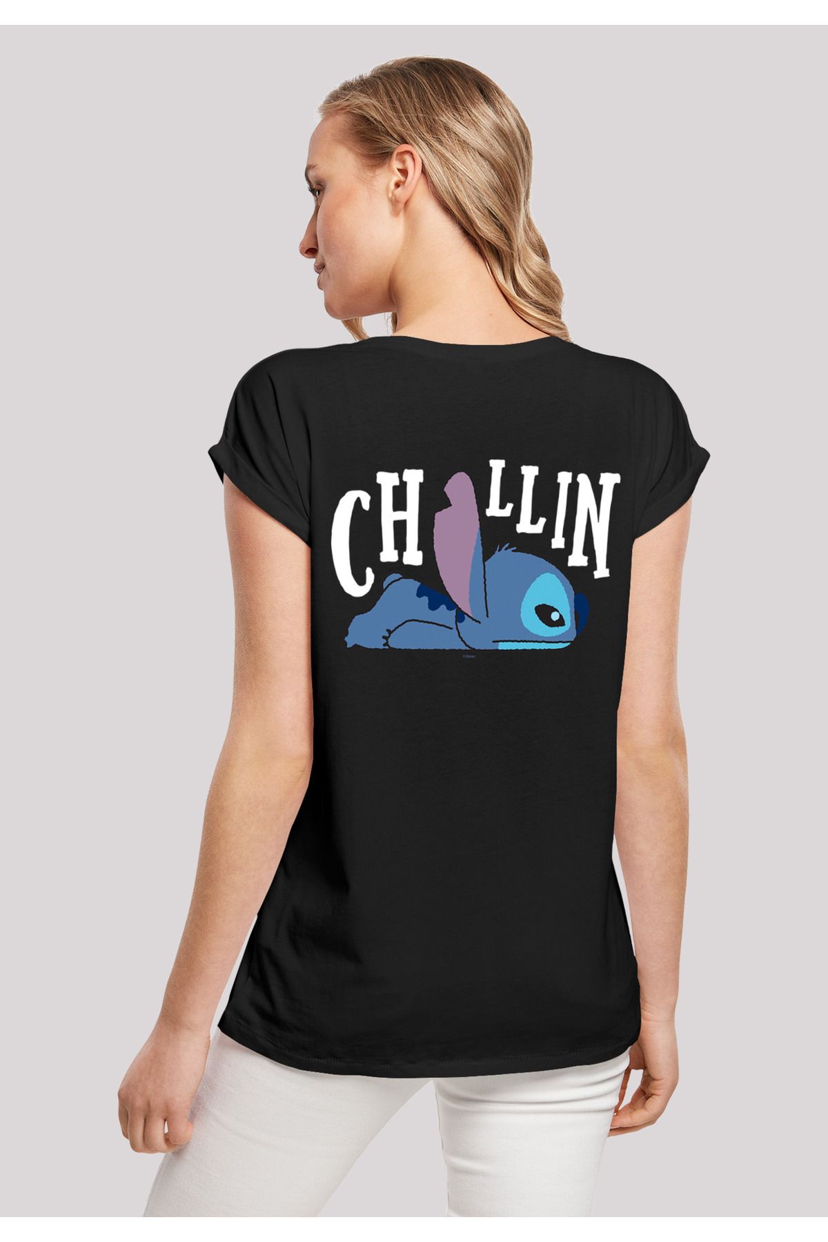 F4NT4STIC Damen Disney Lilo und Stitch Stitch Backside mit Ladies Extended  Shoulder T-Shirt - Trendyol