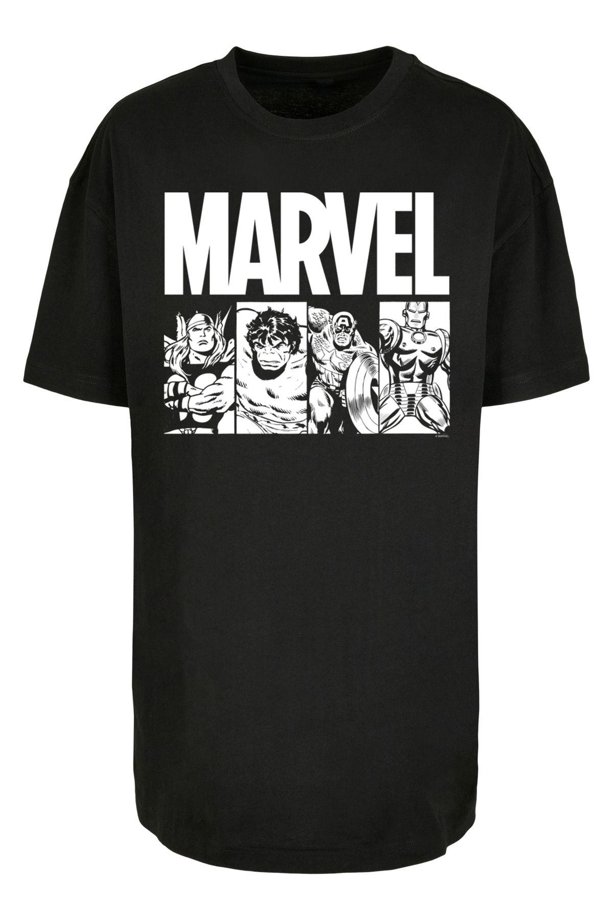 F4NT4STIC Damen Marvel Comics Action Trendyol Tiles mit übergroßem Boyfriend-T-Shirt für Damen 