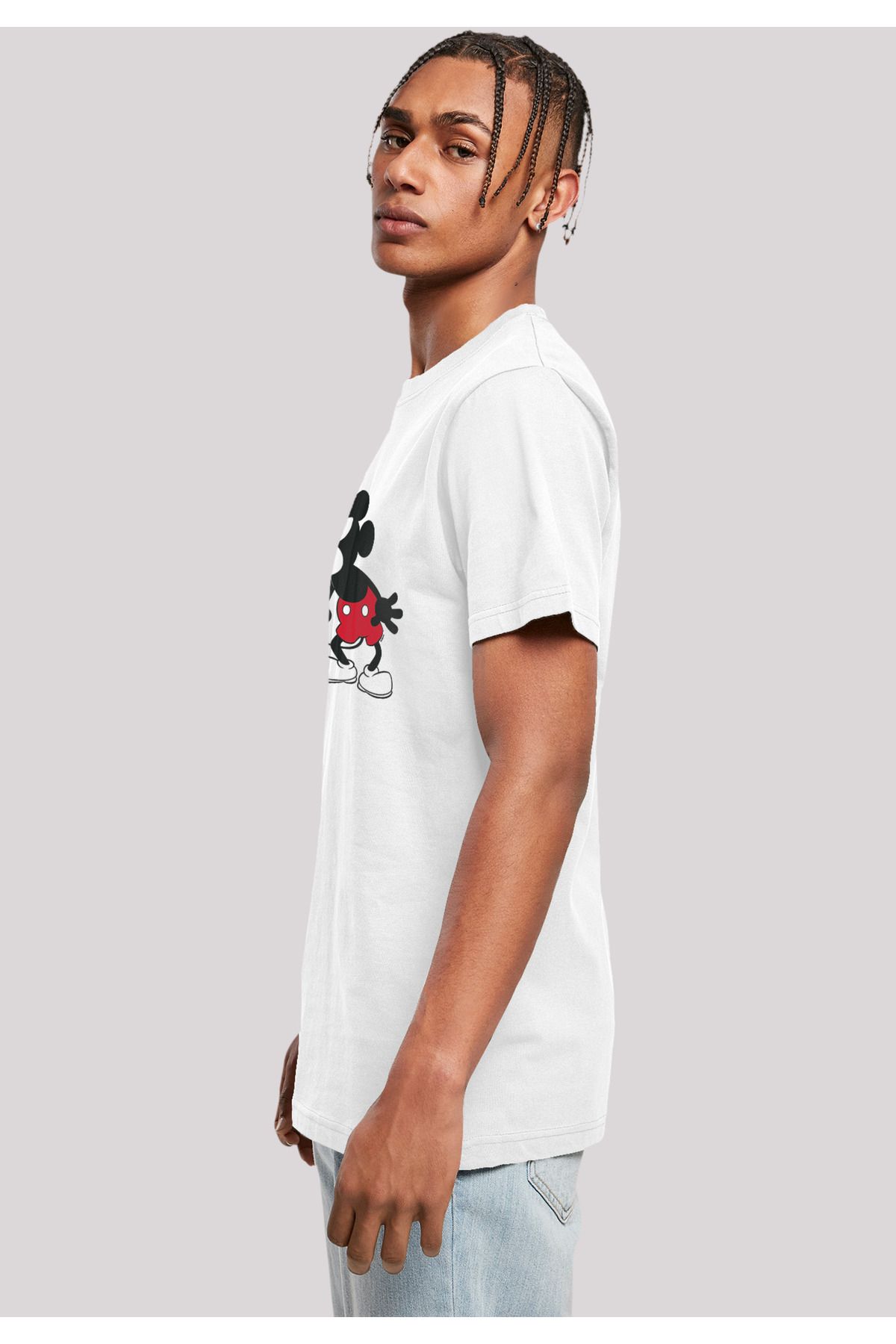 F4NT4STIC Herren Disney Mickey-Mouse-Tongue mit T-Shirt Rundhalsausschnitt  - Trendyol