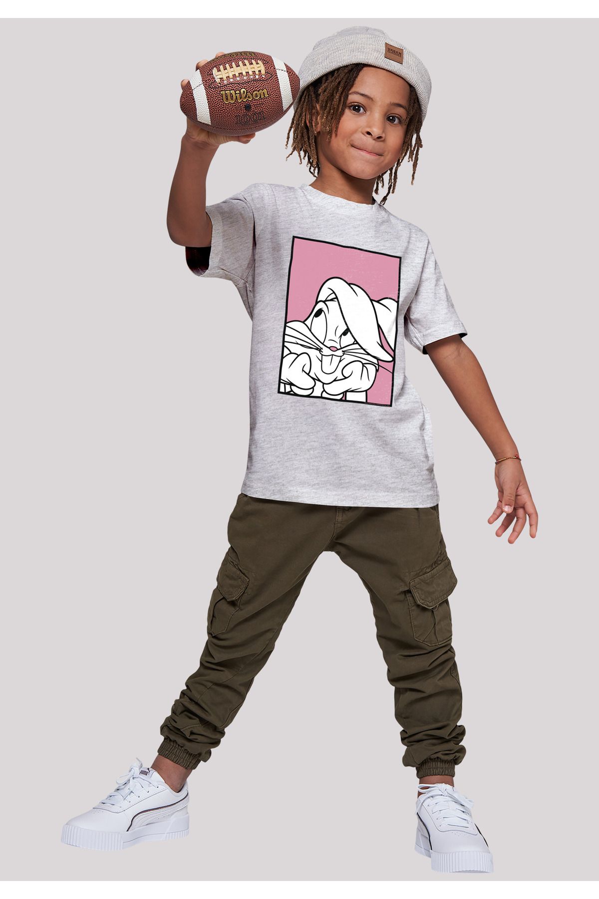 Tunes Looney Kids Trendyol Basic - Bunny Kinder Bugs Adore-WHT F4NT4STIC T-Shirt mit
