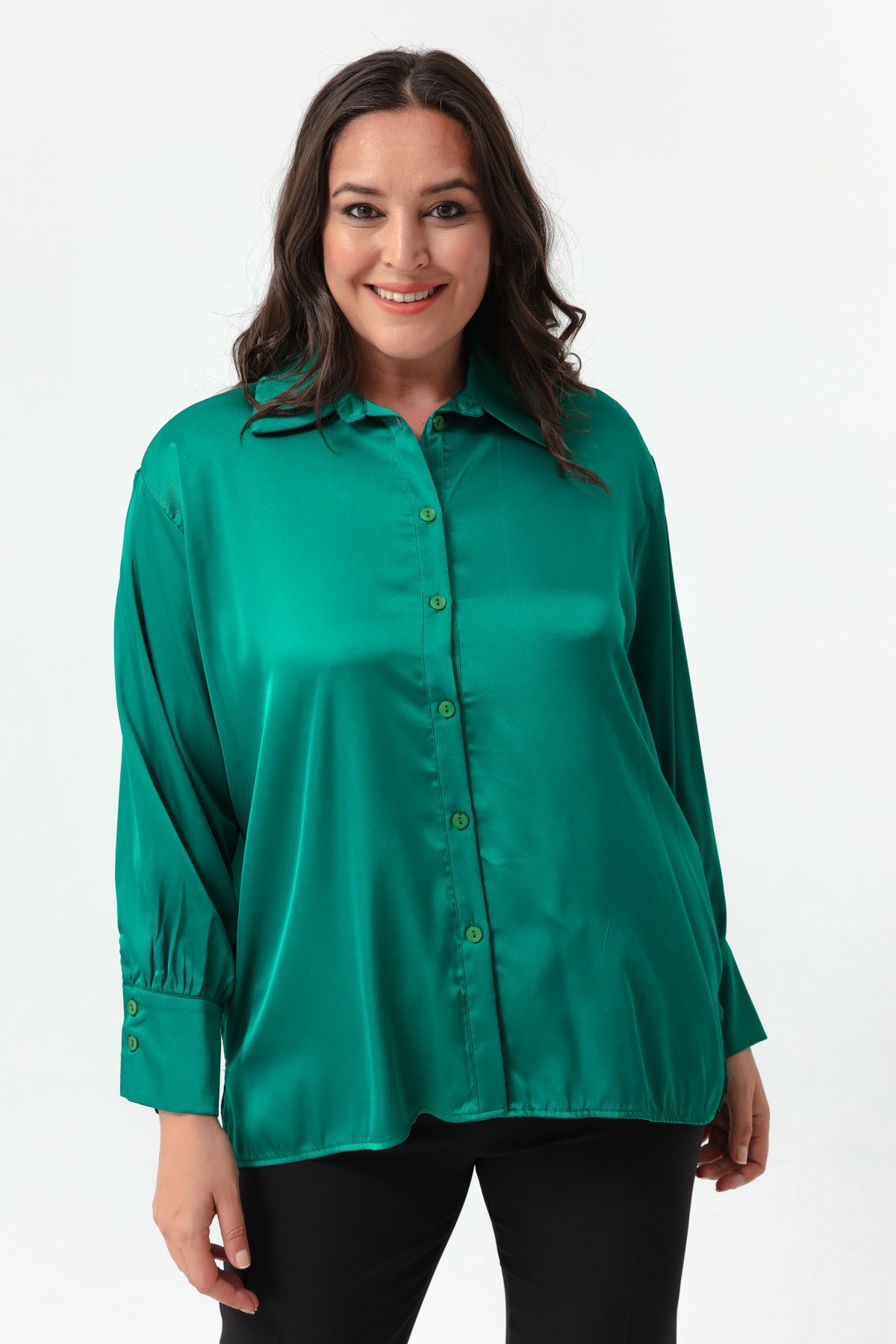 Emerald green plus size top online